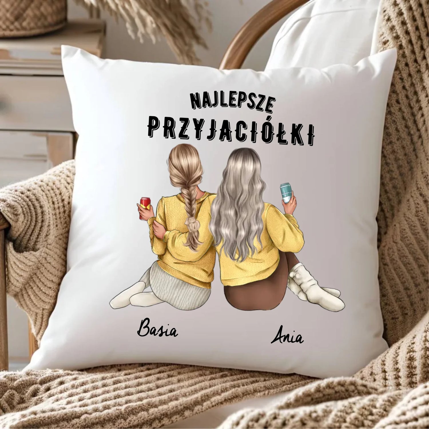 Prezent dla przyjaciółki - personalizowana poduszka przyjaciółek