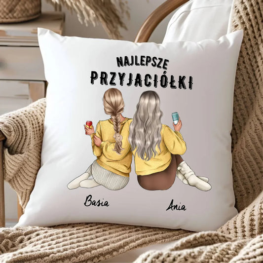 Najlepsze przyjaciółki 2-4 osoby | Personalizowana poduszka na prezent dla przyjaciółki P01 - StoryCups.pl