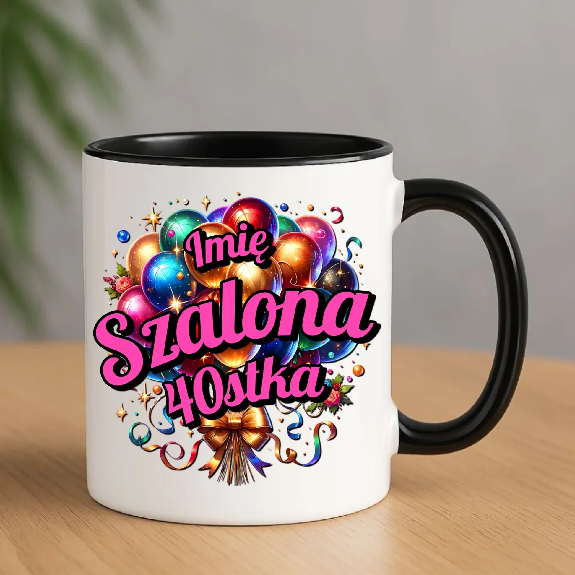 Szalona 40stka - personalizacja | Kubek na urodziny dla niej U14 - StoryCups.pl
