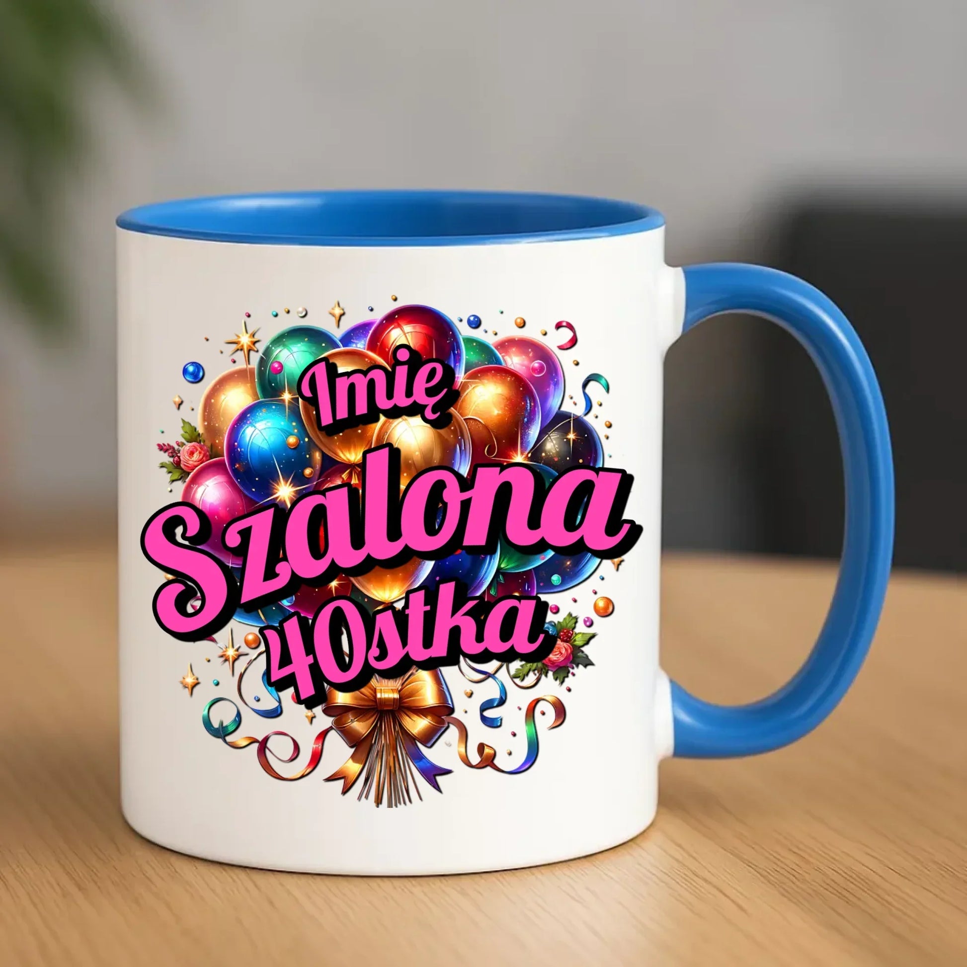 Szalona 40stka - personalizacja | Kubek na urodziny dla niej U14 - StoryCups.pl