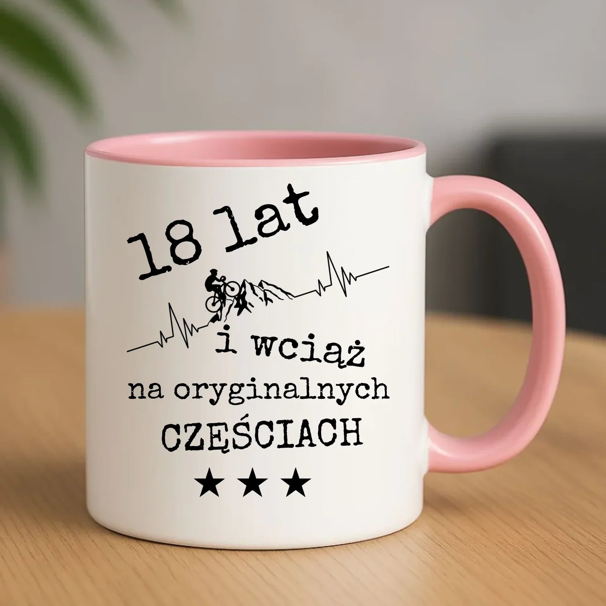 Wciąż na oryginalnych częściach | Kubek na urodziny dla rowerzysty U28 - StoryCups.pl