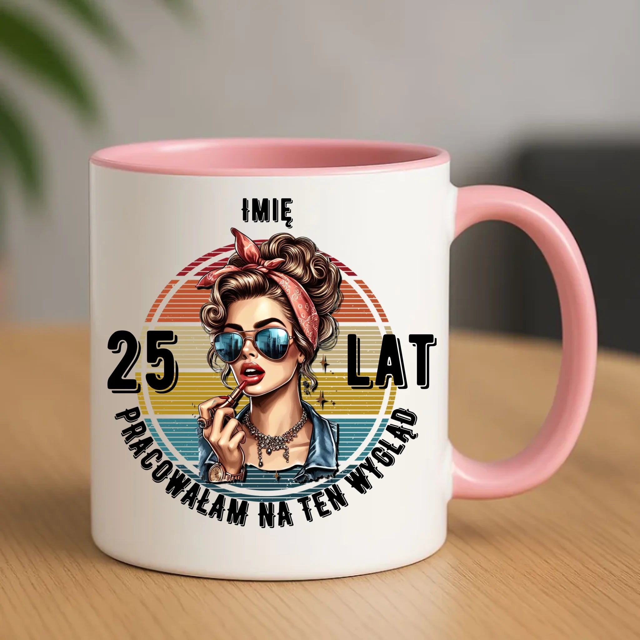 Urodzinowy różowy kubek z nadrukiem prezent na URODZINY