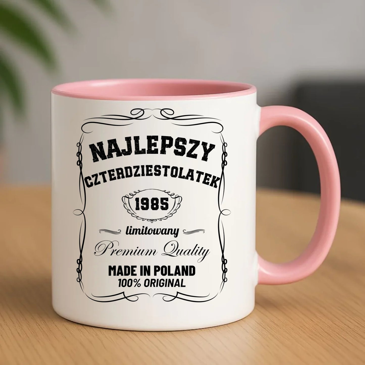 Urodzinowy różowy kubek z nadrukiem prezent na URODZINY