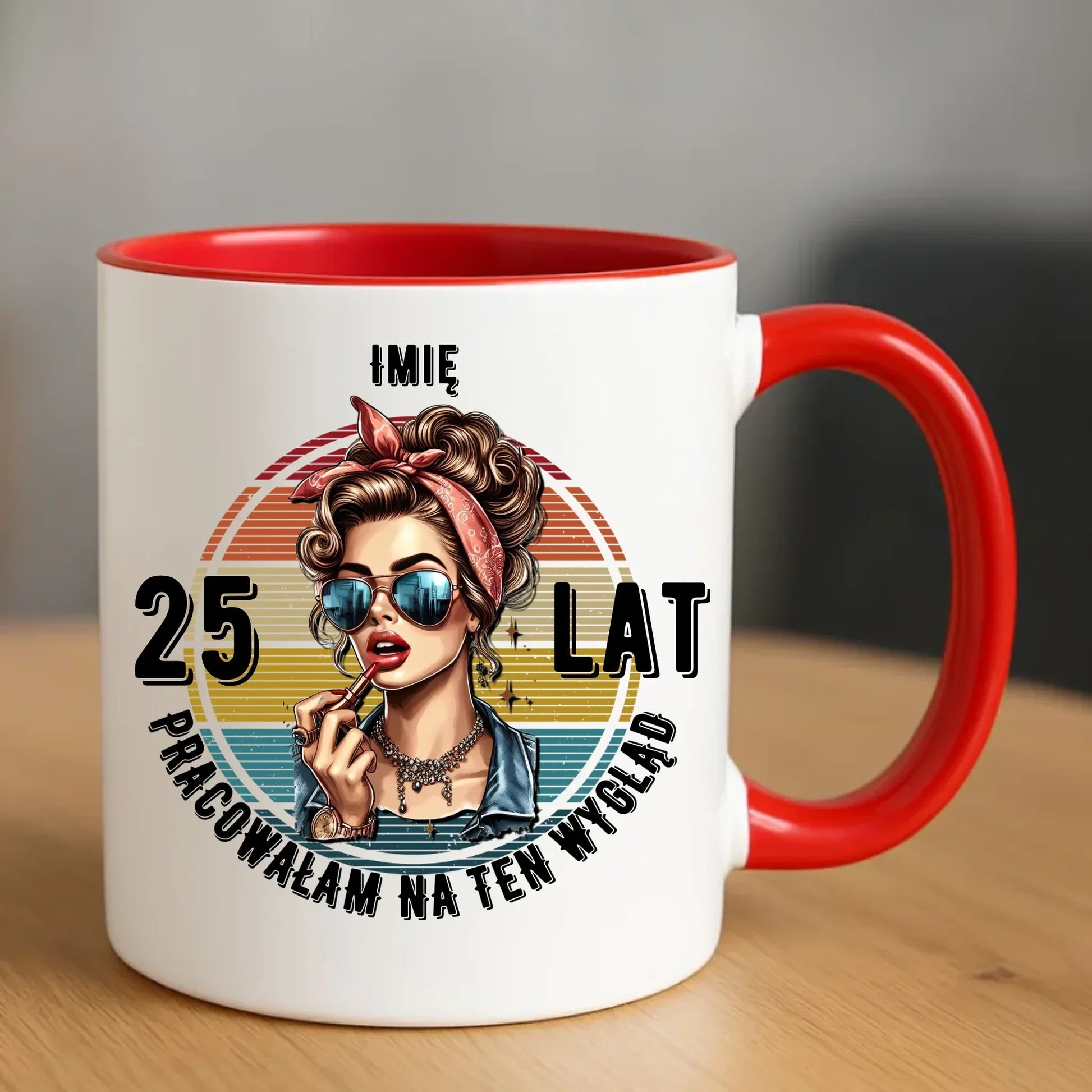 Pracowałam na ten wygląd personalizacja | Kubek prezent na urodziny dla niej U15 - StoryCups.pl