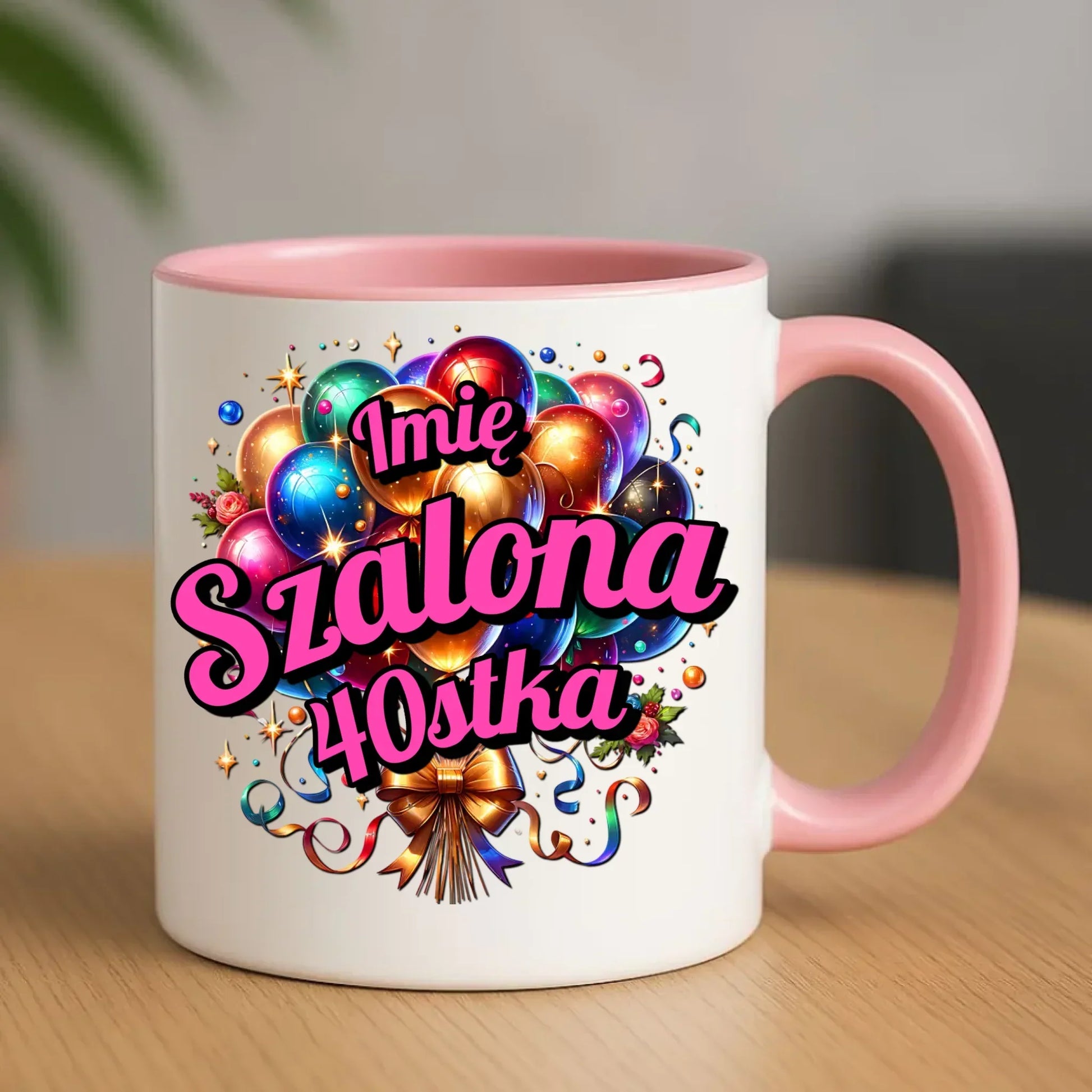 Szalona 40stka - personalizacja | Kubek na urodziny dla niej U14 - StoryCups.pl