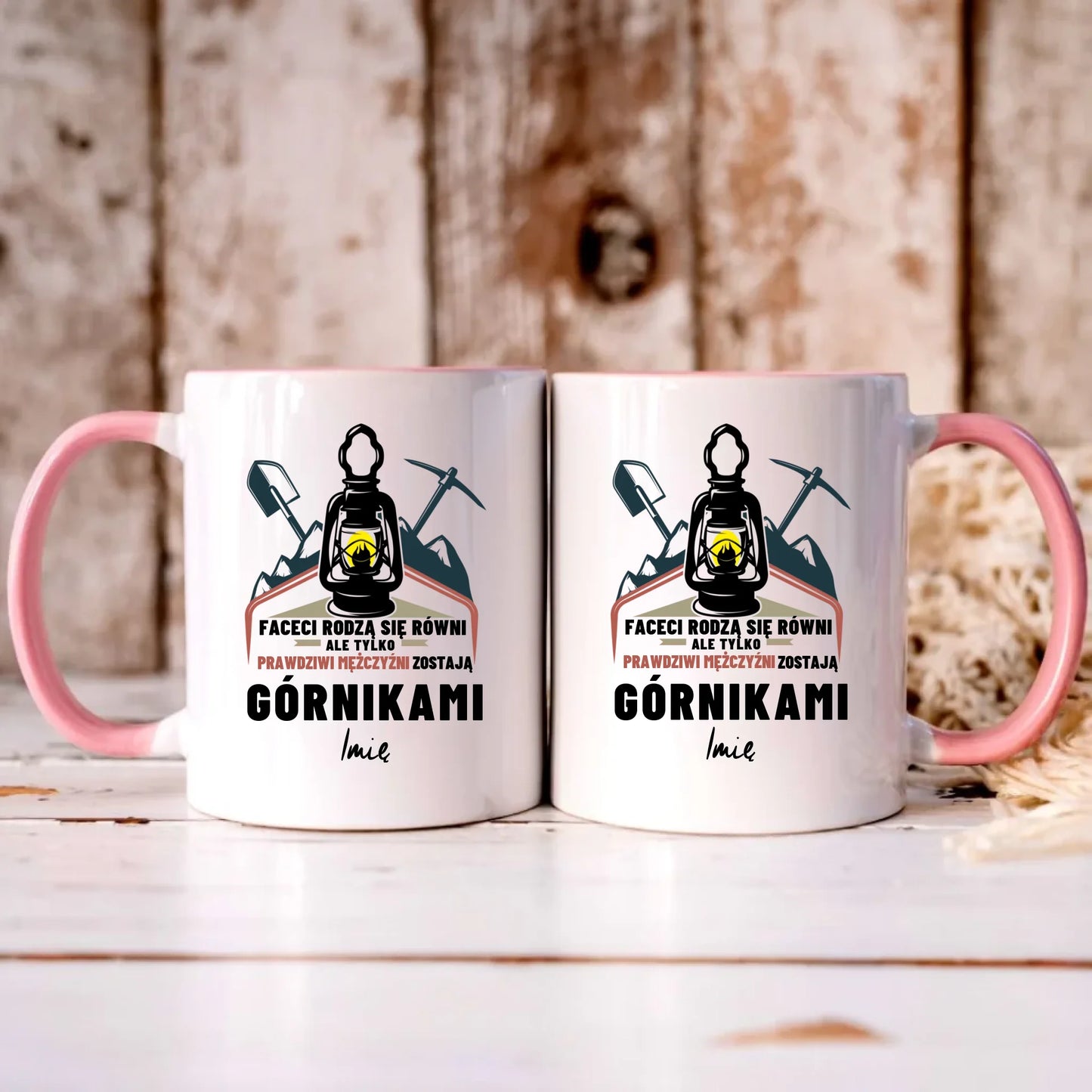 Personalizowany różowy kubek z nadrukiem na prezent