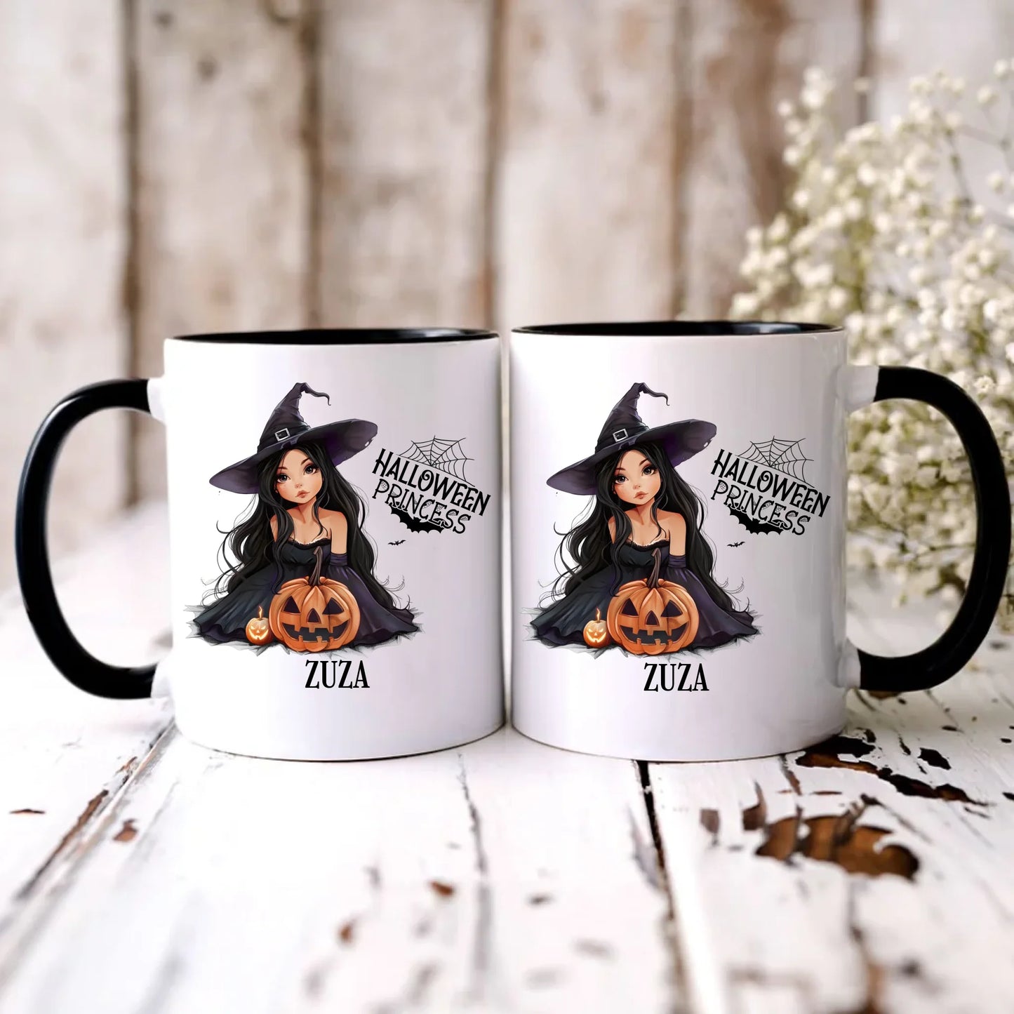 Personalizowany czarny kubek z nadrukiem na prezent