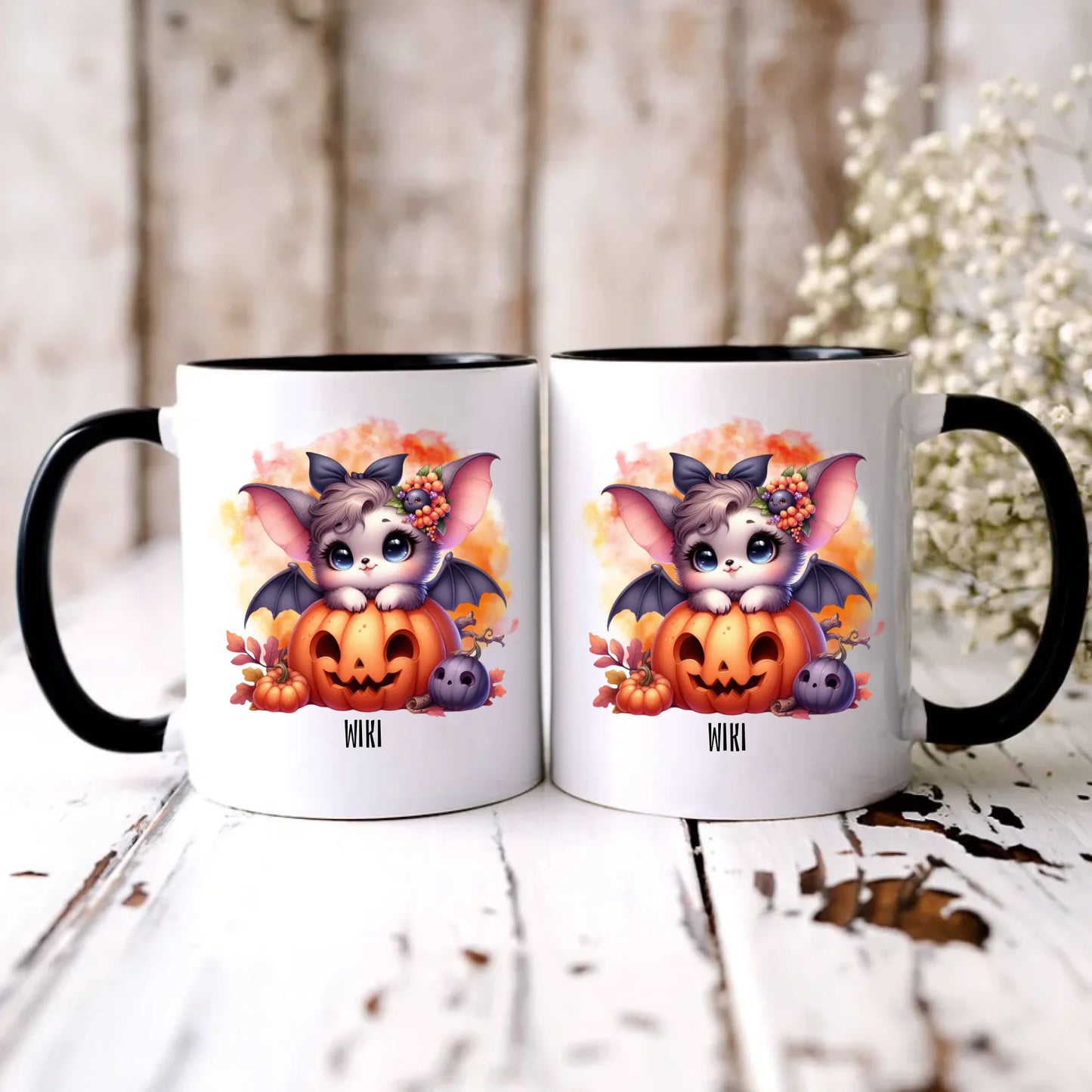 Personalizowany czarny kubek z nadrukiem na prezent