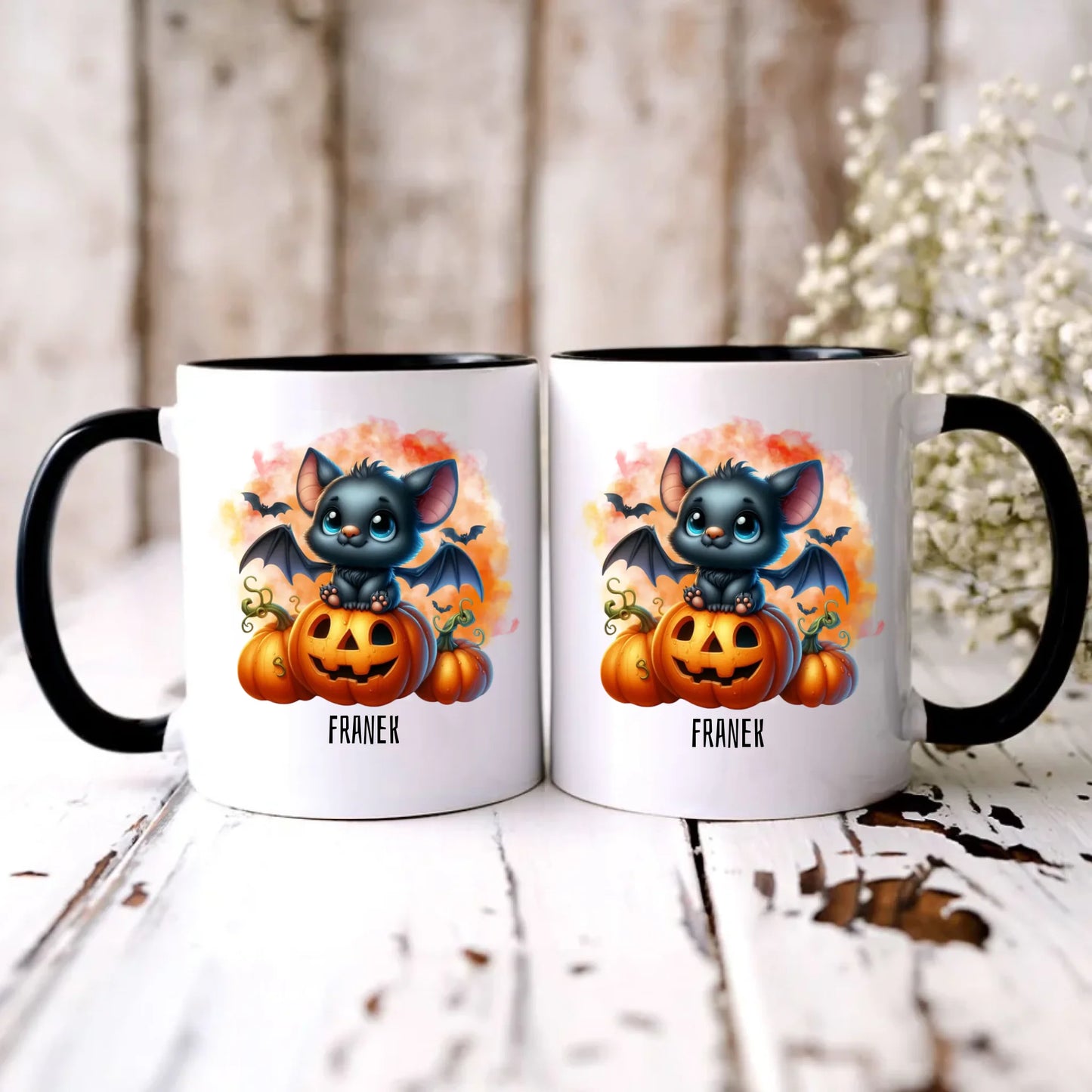 Personalizowany czarny kubek z nadrukiem na prezent