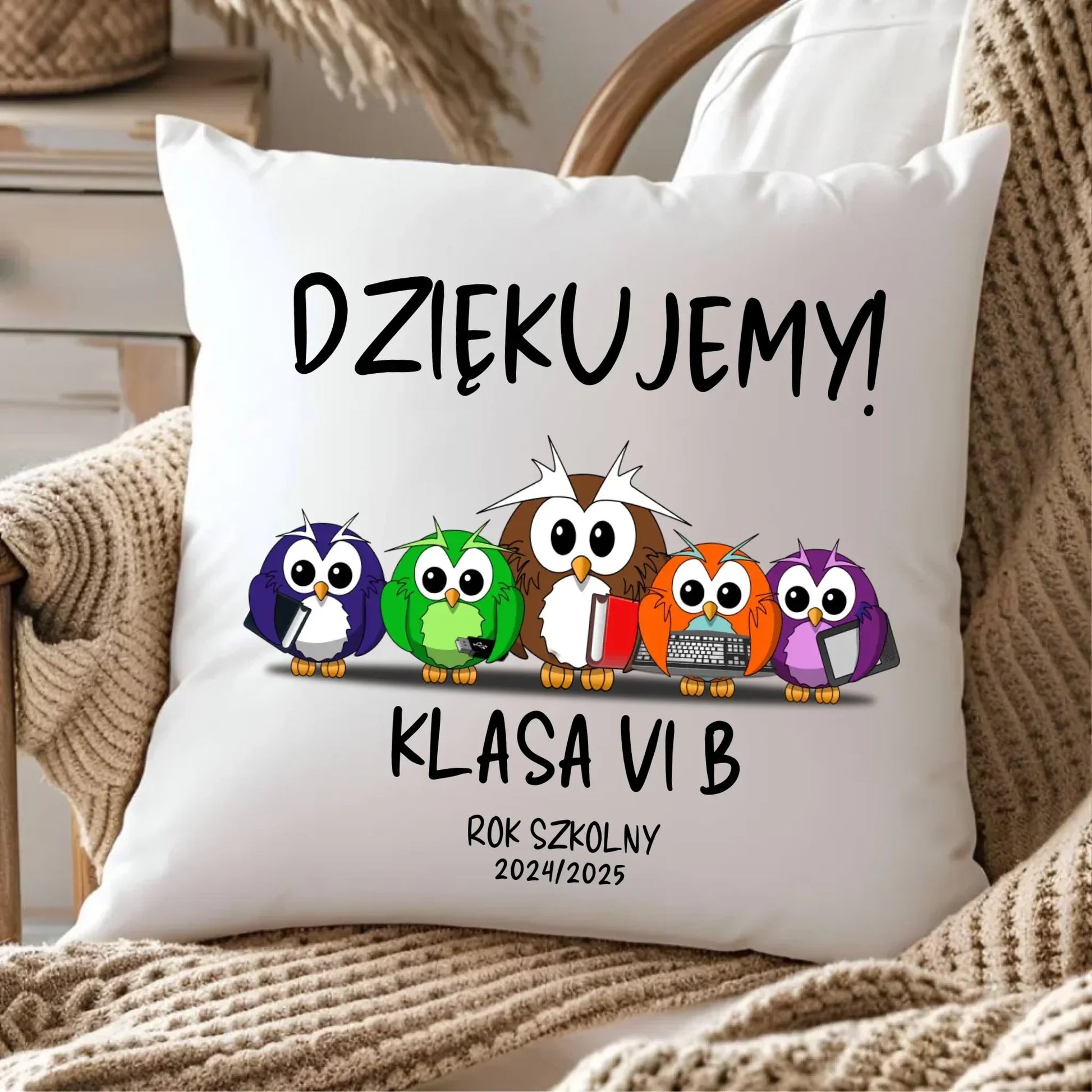Dziękujemy | Poduszka na prezent dla nauczyciela N04 - StoryCups.pl