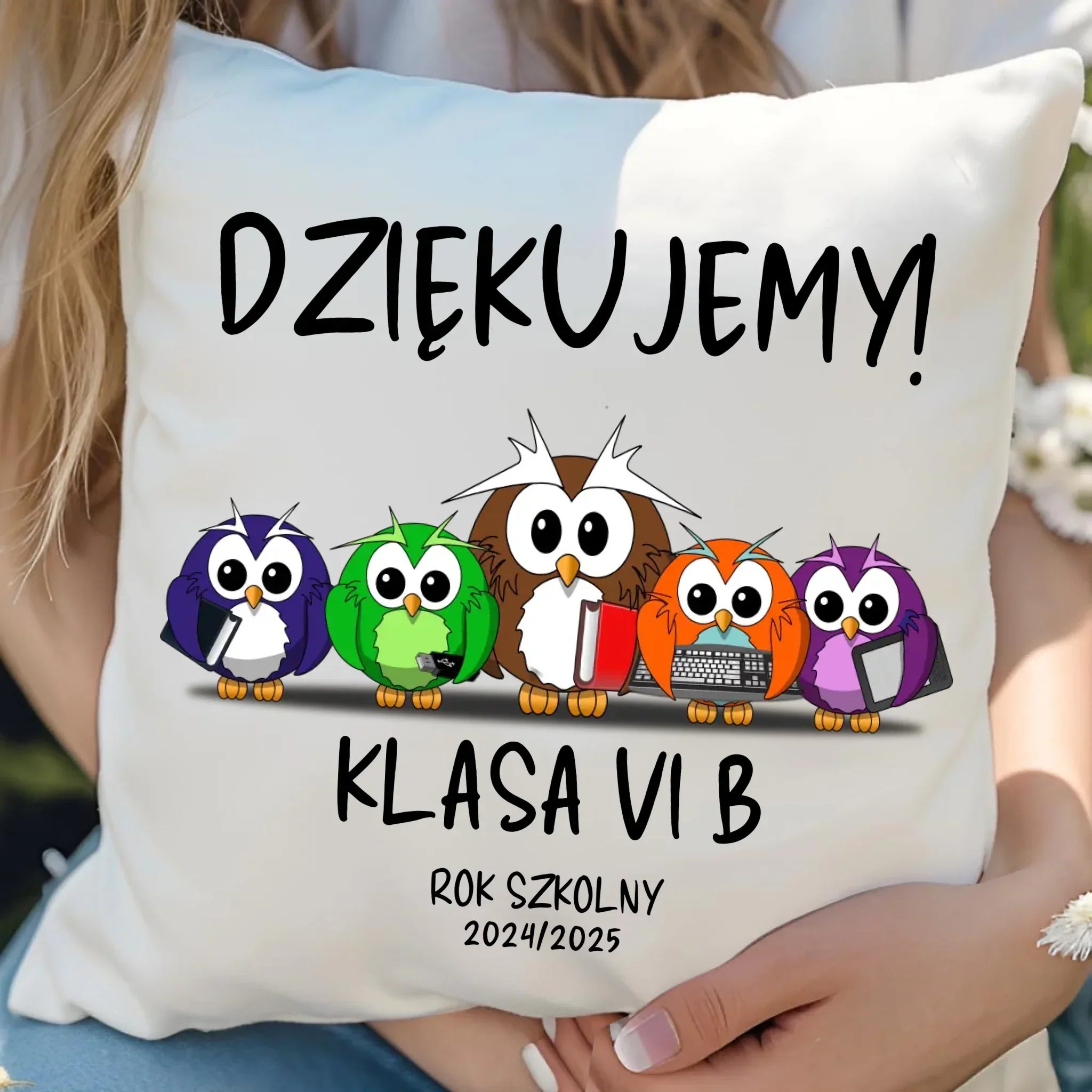 Dziękujemy | Poduszka na prezent dla nauczyciela N04 - StoryCups.pl