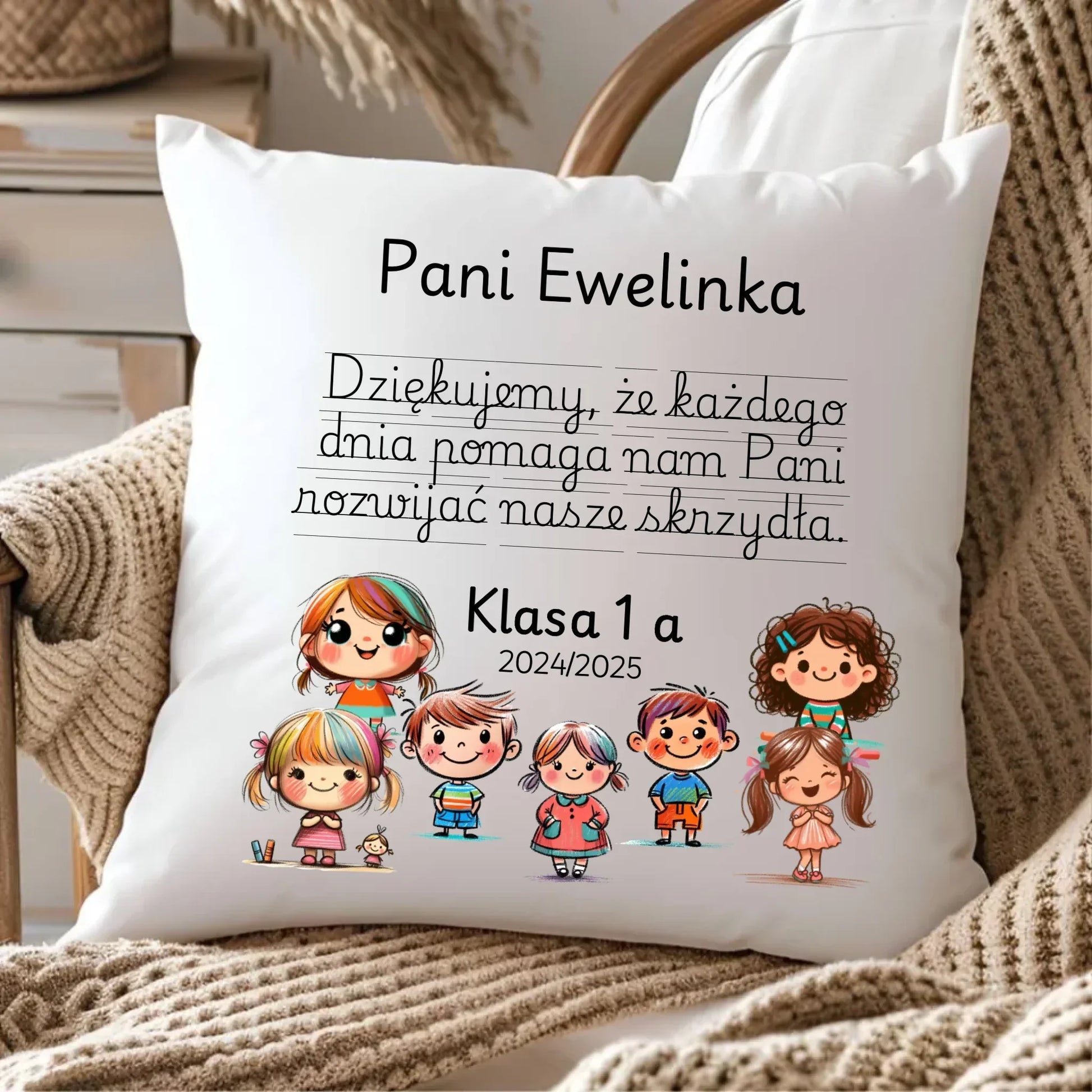 Podziękowanie od uczniów | Poduszka prezent dla nauczyciela N09 - StoryCups.pl