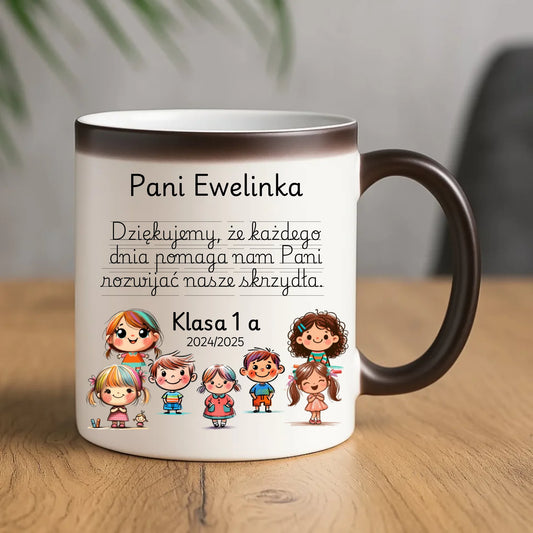 Prezent dla nauczyciela kubek magiczny NAUCZYCIEL ZAKOŃCZENIE ROKU SZKOLNEGO