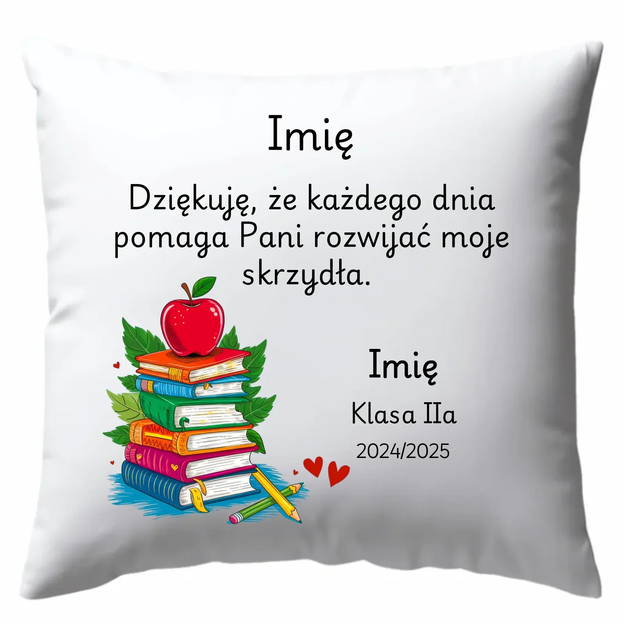 Podziękowanie dla nauczycielki | Poduszka prezent na Zakończenie Roku Szkolnego N10 - StoryCups.pl