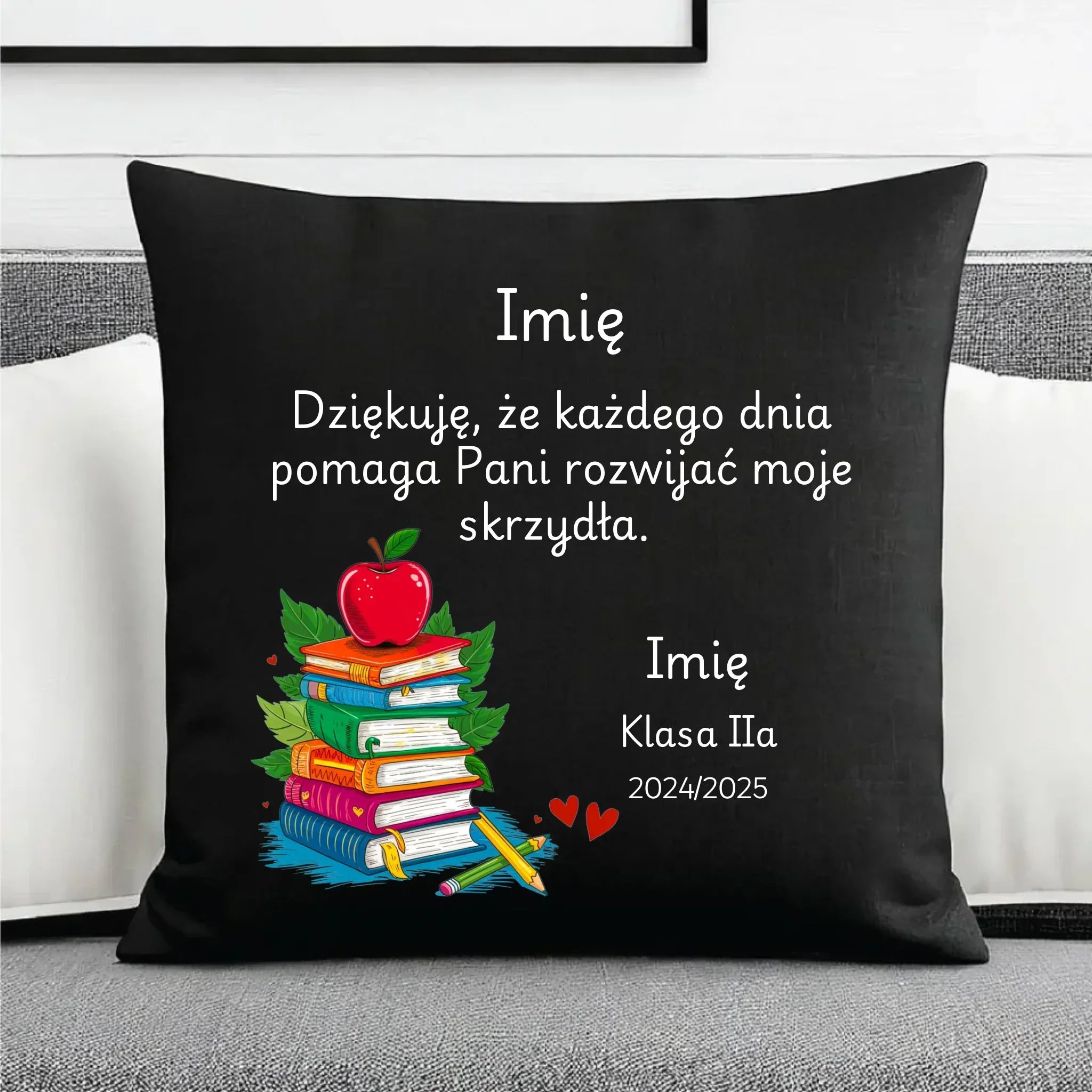 Podziękowanie dla nauczycielki | Poduszka dekoracyjna prezent na Zakończenie Roku Szkolnego N10 - StoryCups.pl