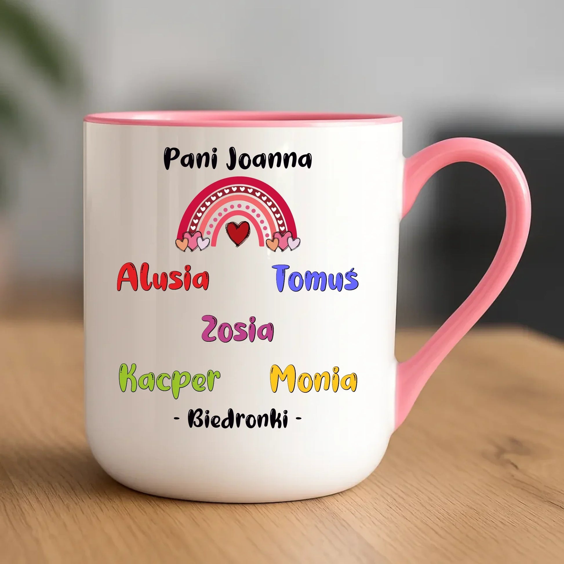 Trzeba mieć wielkie serce imiona dzieci 1-25 | Kubek elegant dla nauczycielki N14 - StoryCups.pl