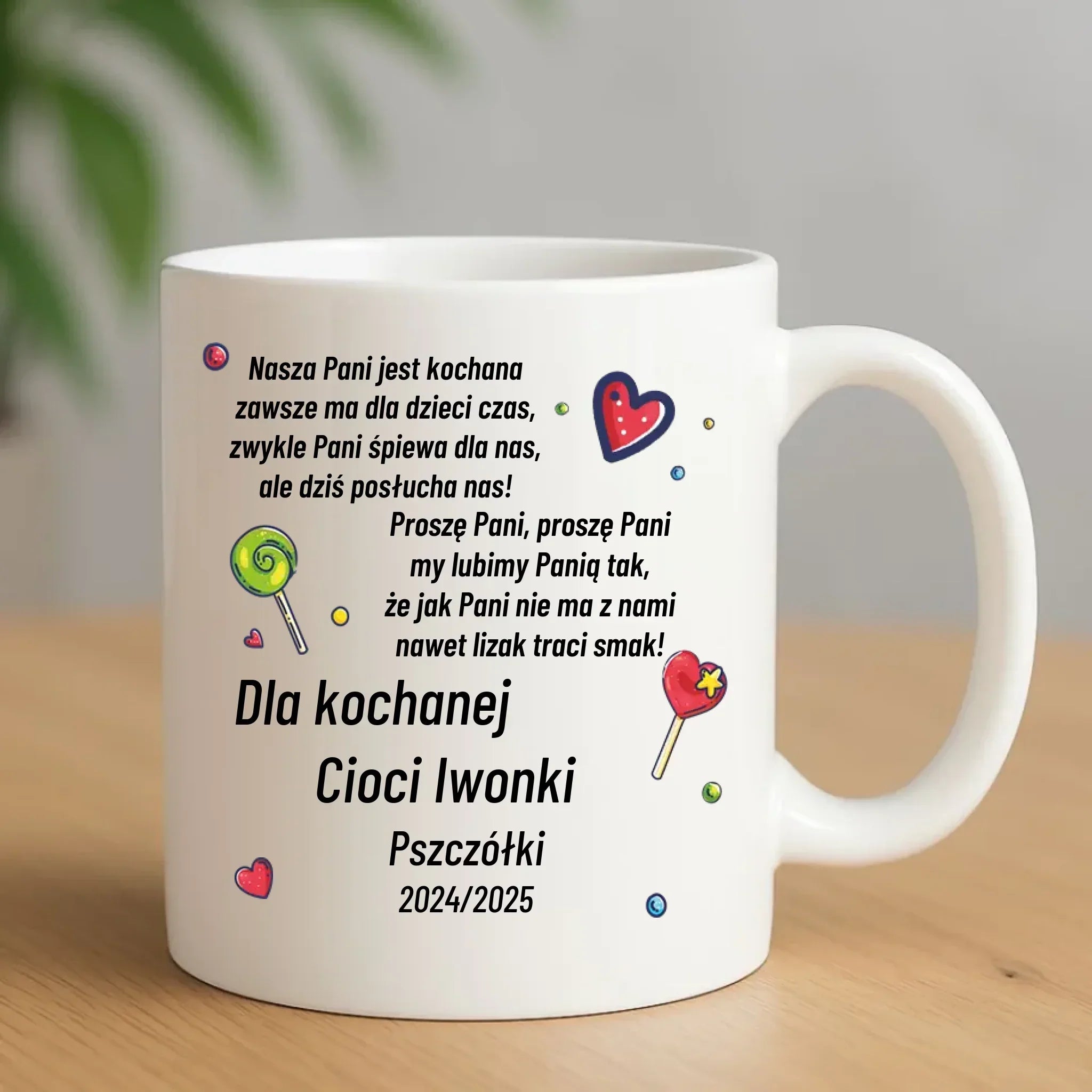 Kubek z wierszykiem dla przedszkolanki na prezent Zakończenie Przedszkola N16 - StoryCups.pl