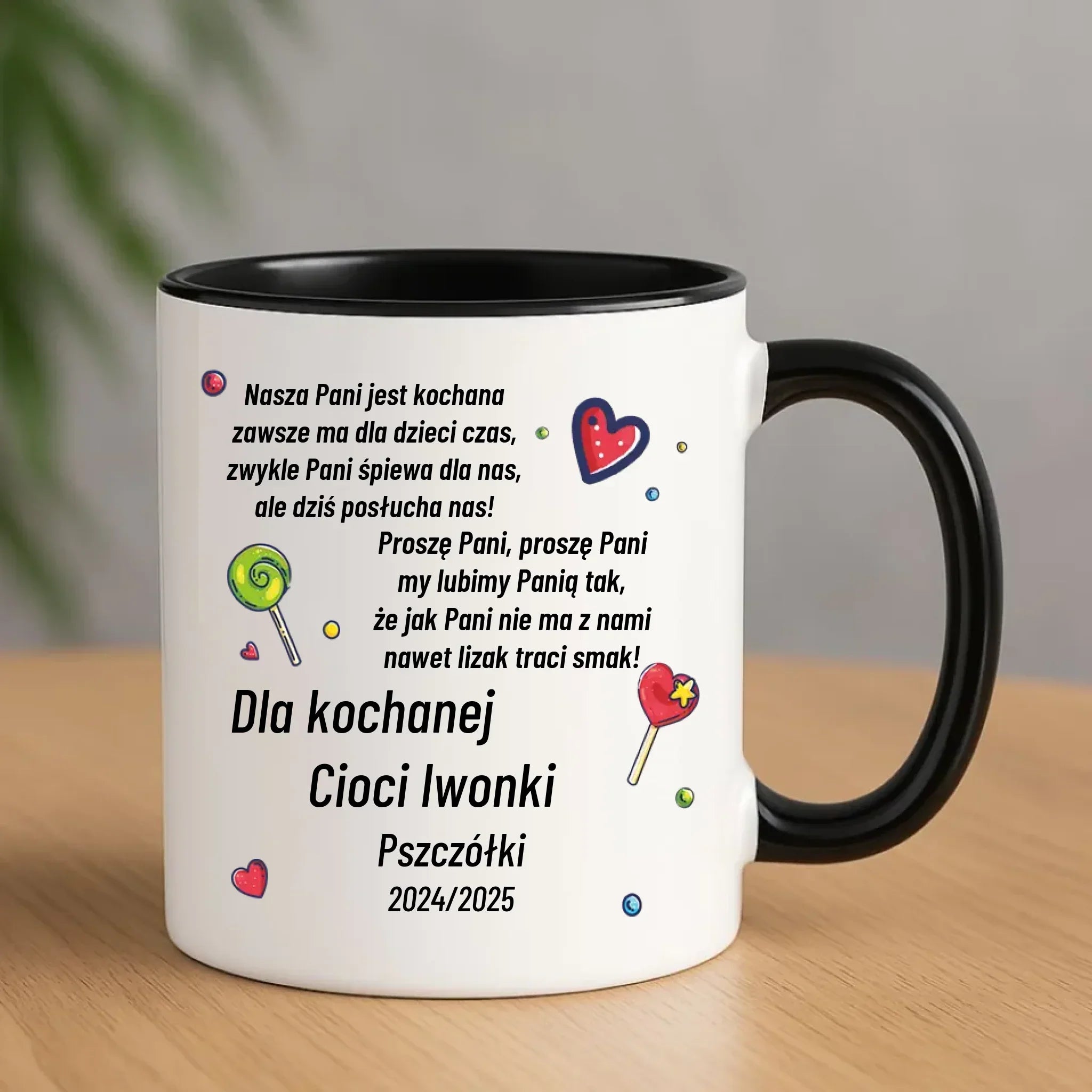 Kubek z wierszykiem dla przedszkolanki na prezent Zakończenie Przedszkola N16 - StoryCups.pl