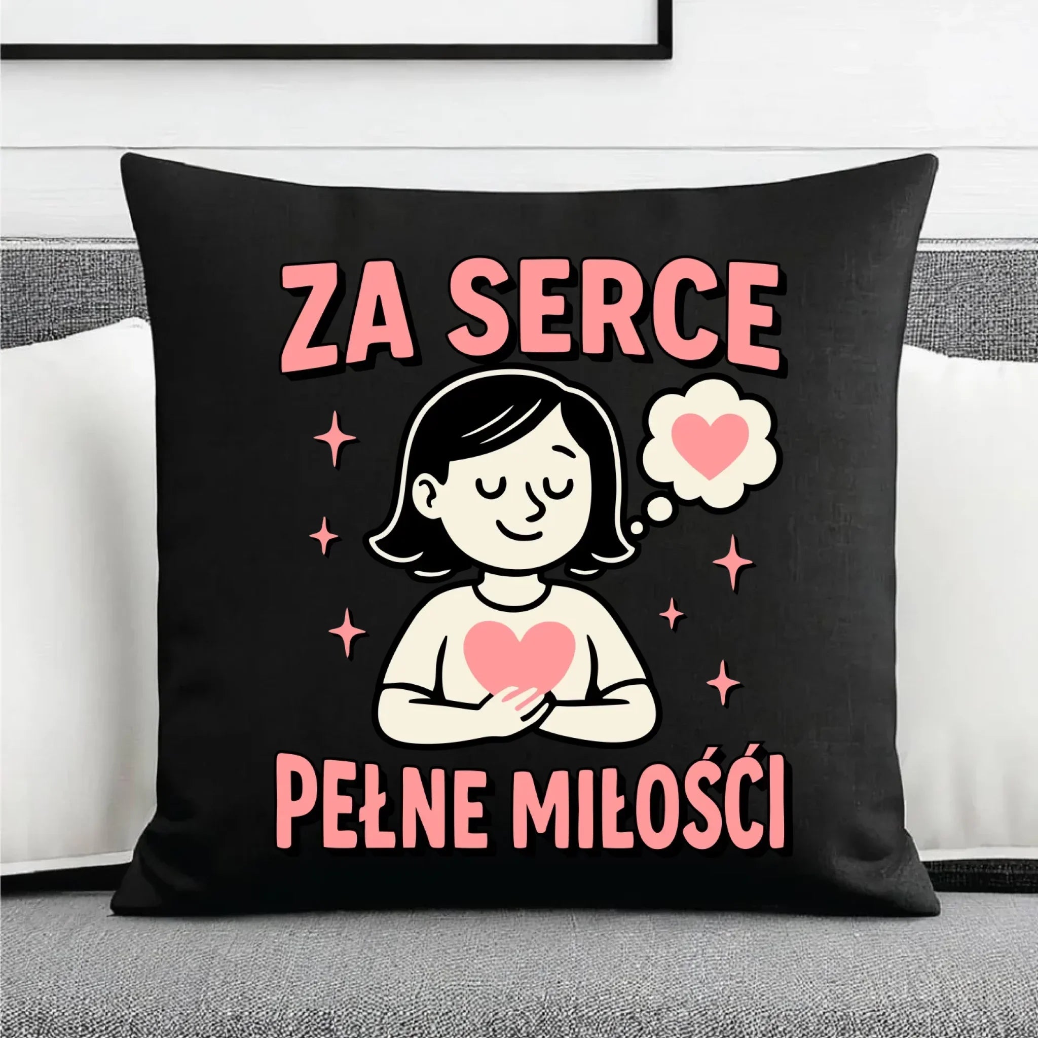 Za serce pełne miłości | Poduszka dekoracyjna dla nauczycielki na prezent N17 - StoryCups.pl