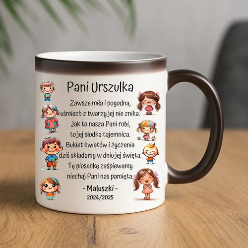 Prezent dla nauczyciela kubek magiczny NAUCZYCIEL ZAKOŃCZENIE ROKU SZKOLNEGO