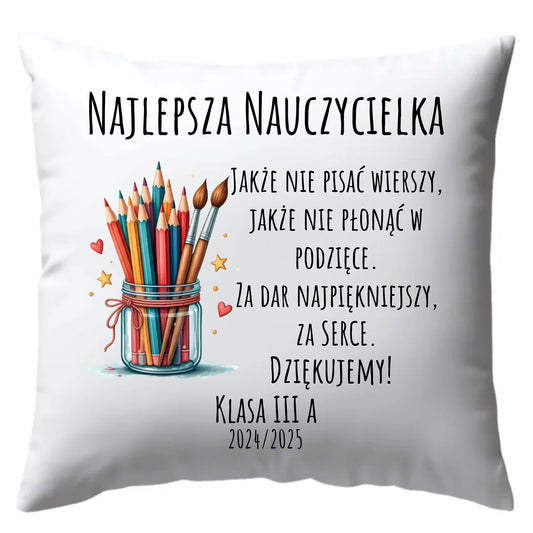 Poduszka prezent na Zakończenie Roku Szkolnego dla nauczyciela
