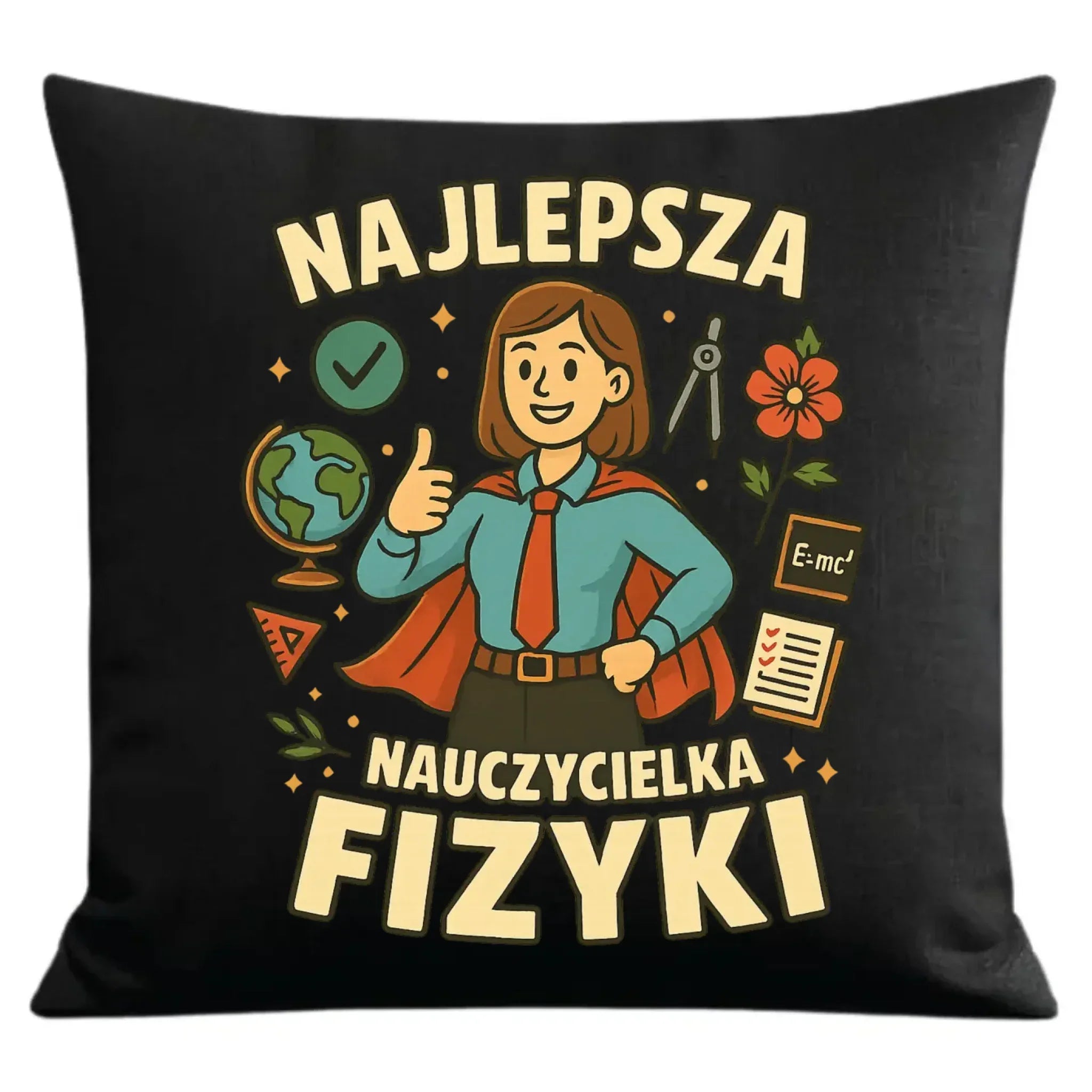 Najlepsza nauczycielka fizyki | Poduszka dekoracyjna na prezent N23 - StoryCups.pl