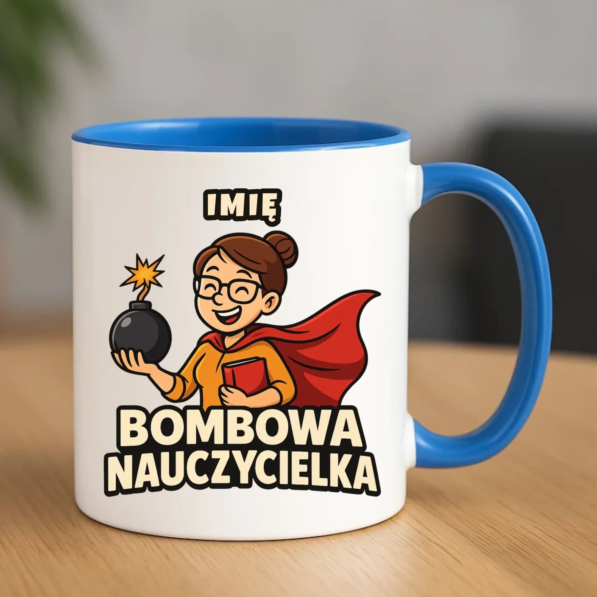 Bombowa nauczycielka | Kubek z imieniem na prezent N25 - StoryCups.pl