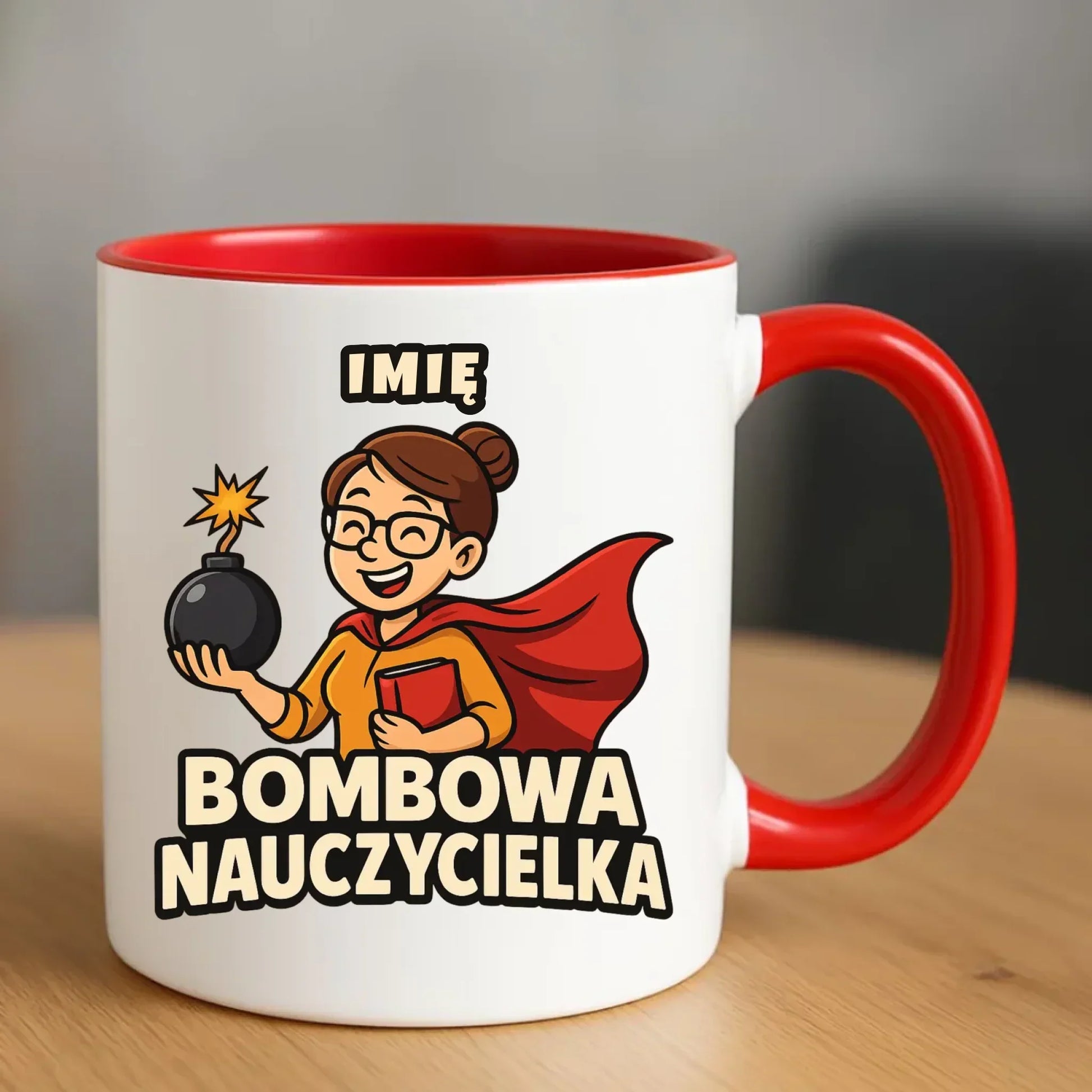 Bombowa nauczycielka | Kubek z imieniem na prezent N25 - StoryCups.pl