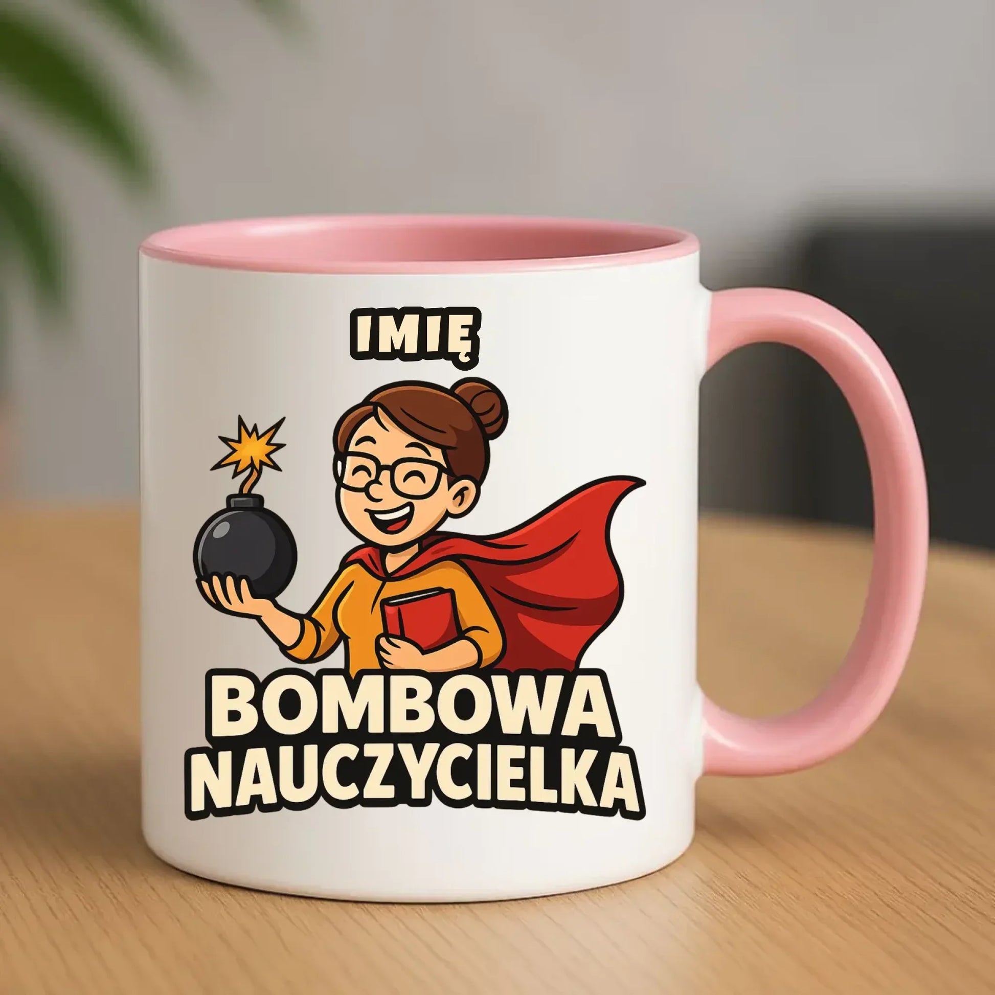 Bombowa nauczycielka | Kubek z imieniem na prezent N25 - StoryCups.pl