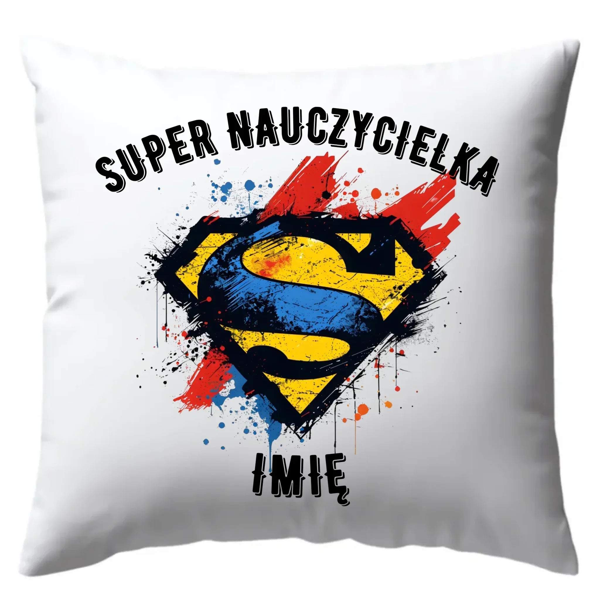 Super nauczycielka | Poduszka z imieniem na prezent dla nauczycielki N27 - StoryCups.pl