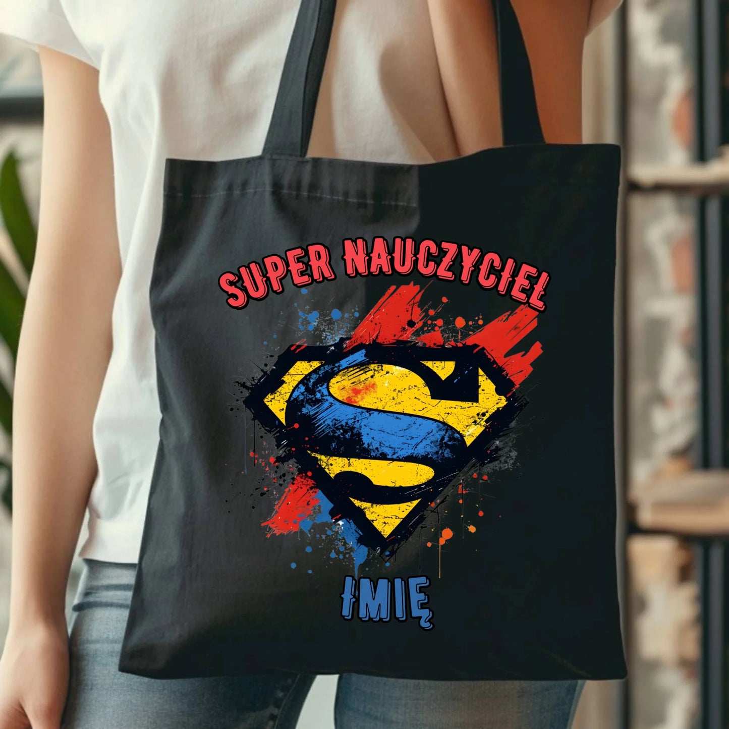 Bawełniana torba prezent dla nauczyciela NAUCZYCIEL WYCHOWAWCA PRZEDSZKOLANKA