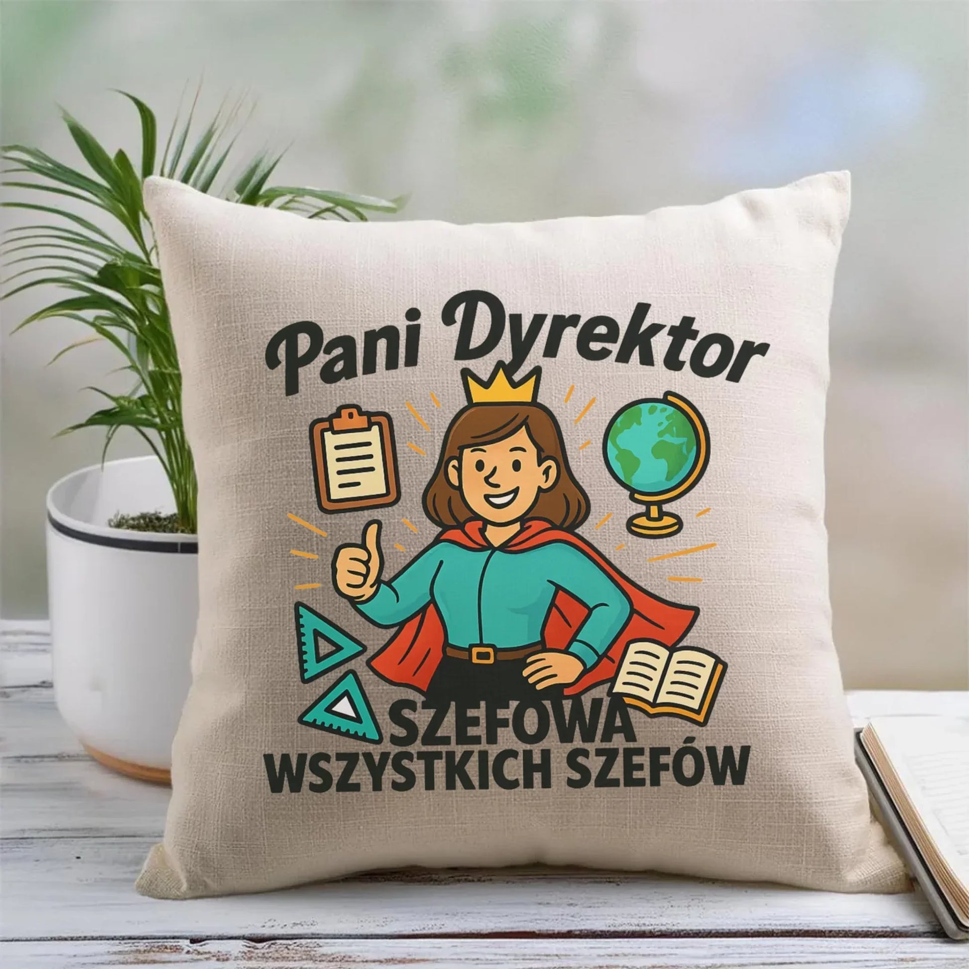 Szefowa wszystkich szefów | Poduszka dla Pani Dyrektor Szkoły N29 - StoryCups.pl