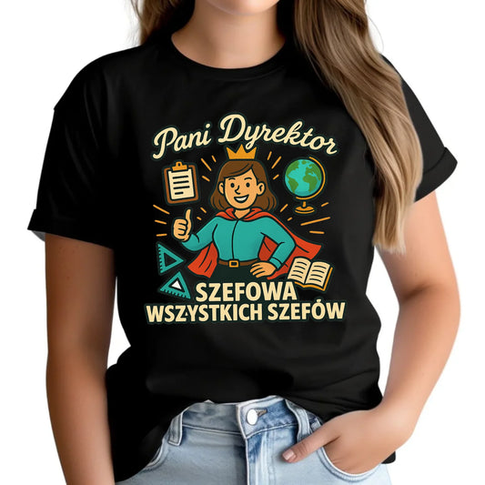 Damska koszulka z nadrukiem dla nauczycielki na prezent DZIEŃ NAUCZYCIELA ZAKOŃCZENIE ROKU PODZIĘKOWANIE