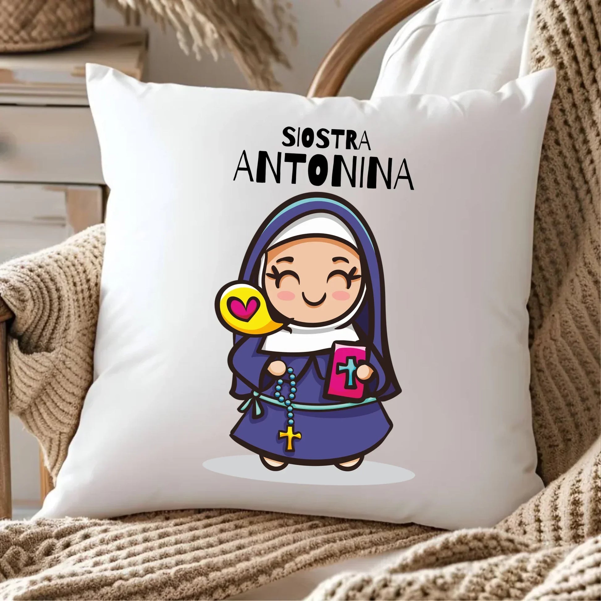 Siostra zakonna | Poduszka z imieniem na prezent N30 - StoryCups.pl