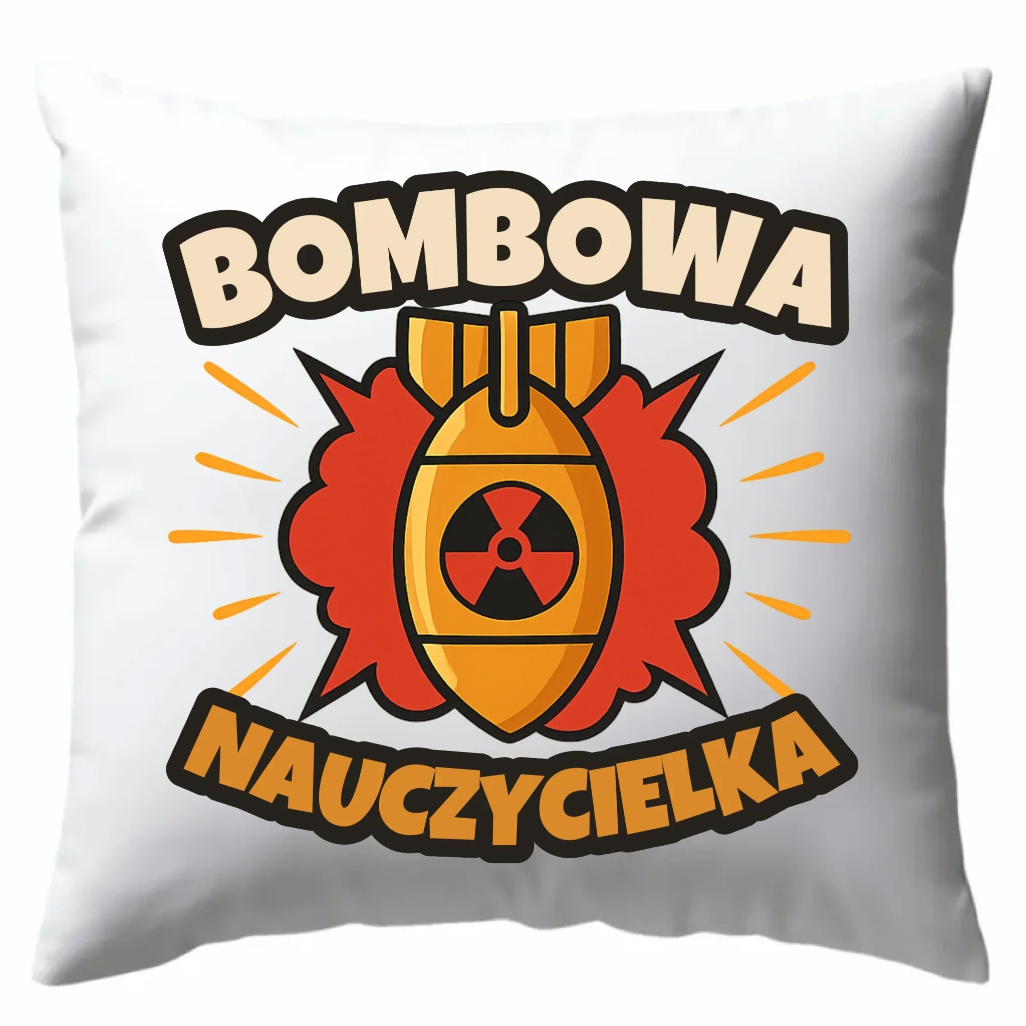 Bombowa nauczycielka | Poduszka prezent dla nauczycielki N34 - StoryCups.pl