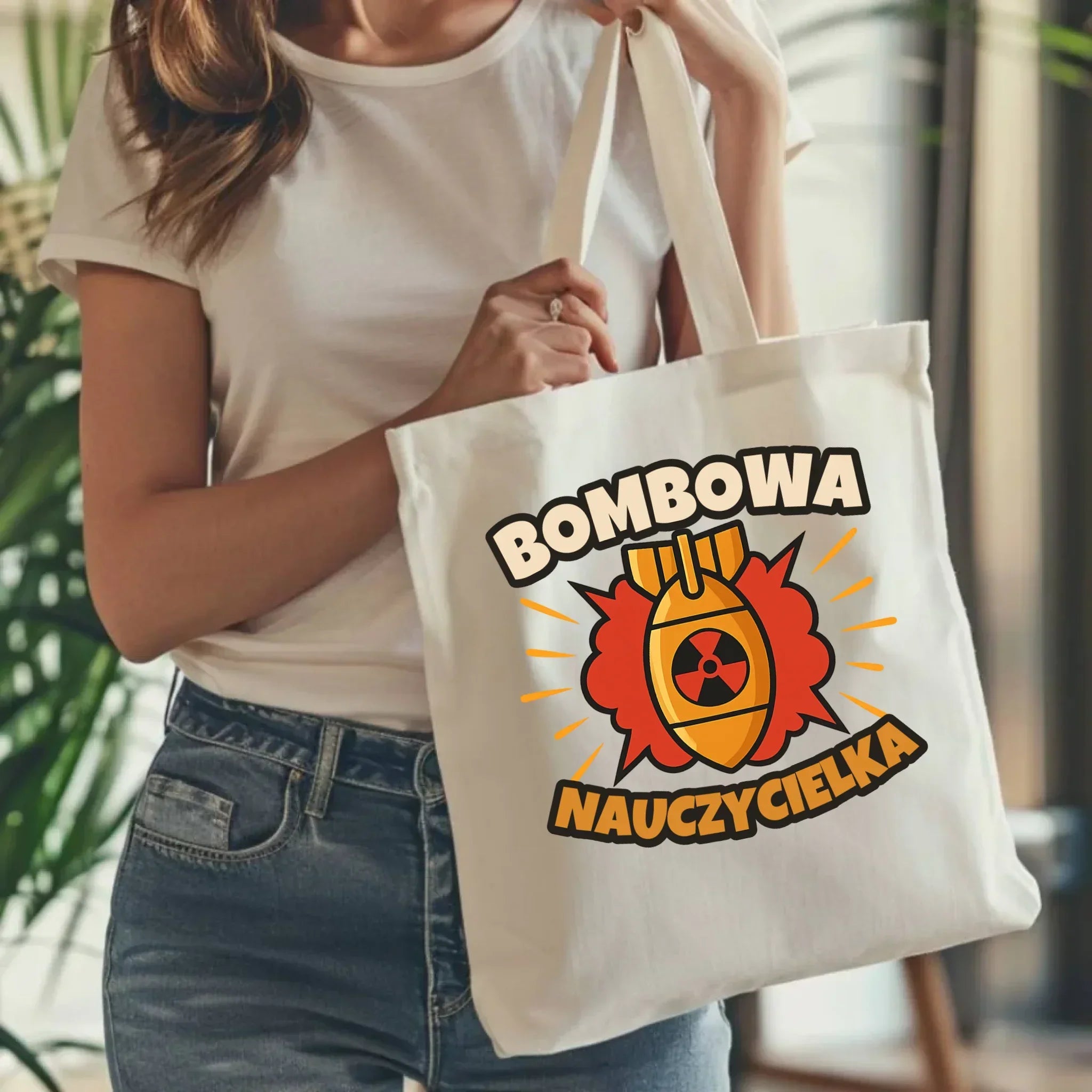 Bombowa nauczycielka | Torba prezent dla nauczycielki N34 - StoryCups.pl