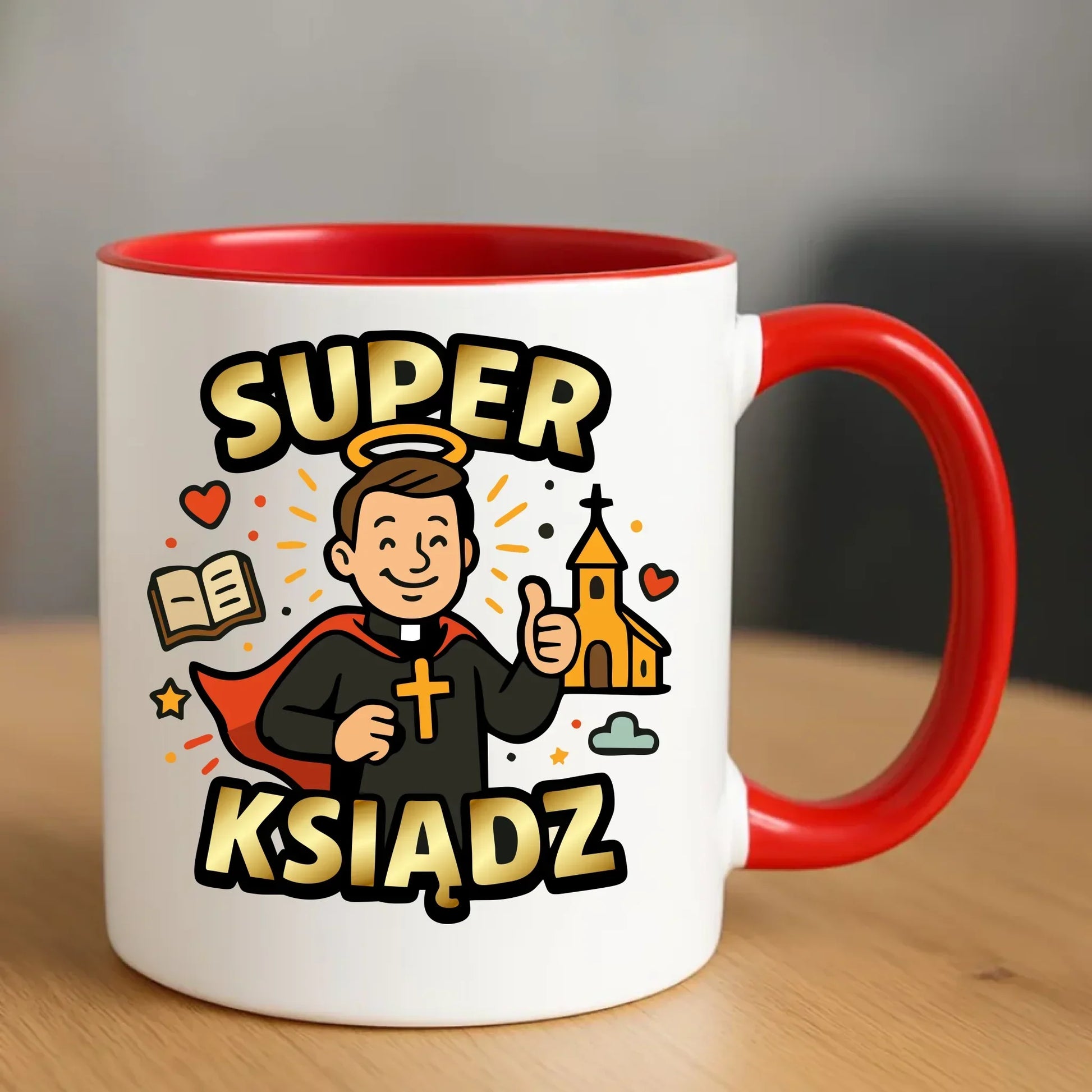 Super ksiądz | Kubek prezent dla księdza N37 - StoryCups.pl