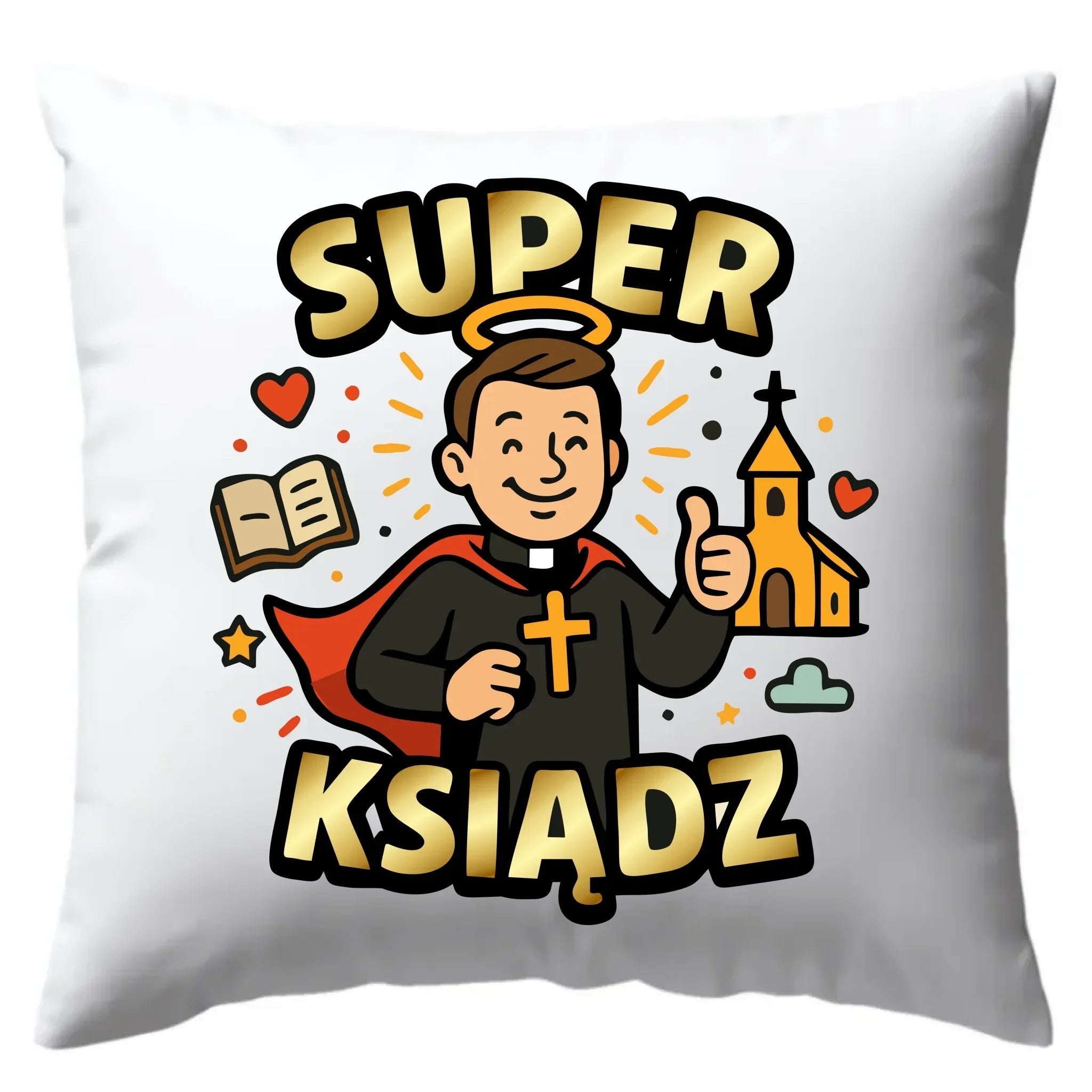 Super ksiądz | Poduszka prezent dla księdza N37 - StoryCups.pl