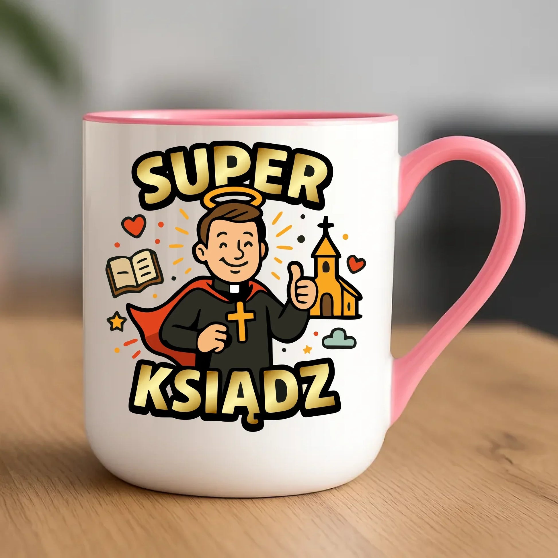 Super ksiądz | Kubek elegant prezent dla księdza N37 - StoryCups.pl