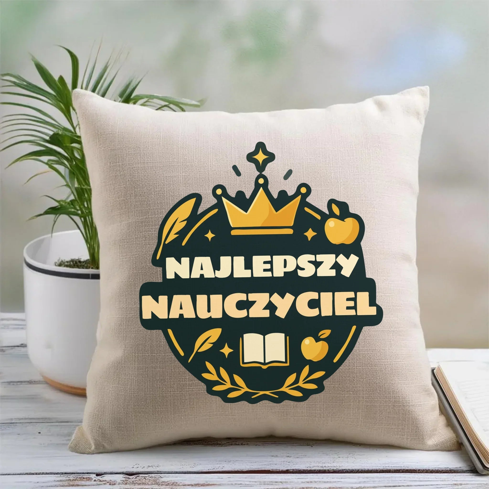 Najlepszy nauczyciel | Poduszka prezent dla nauczyciela N38 - StoryCups.pl