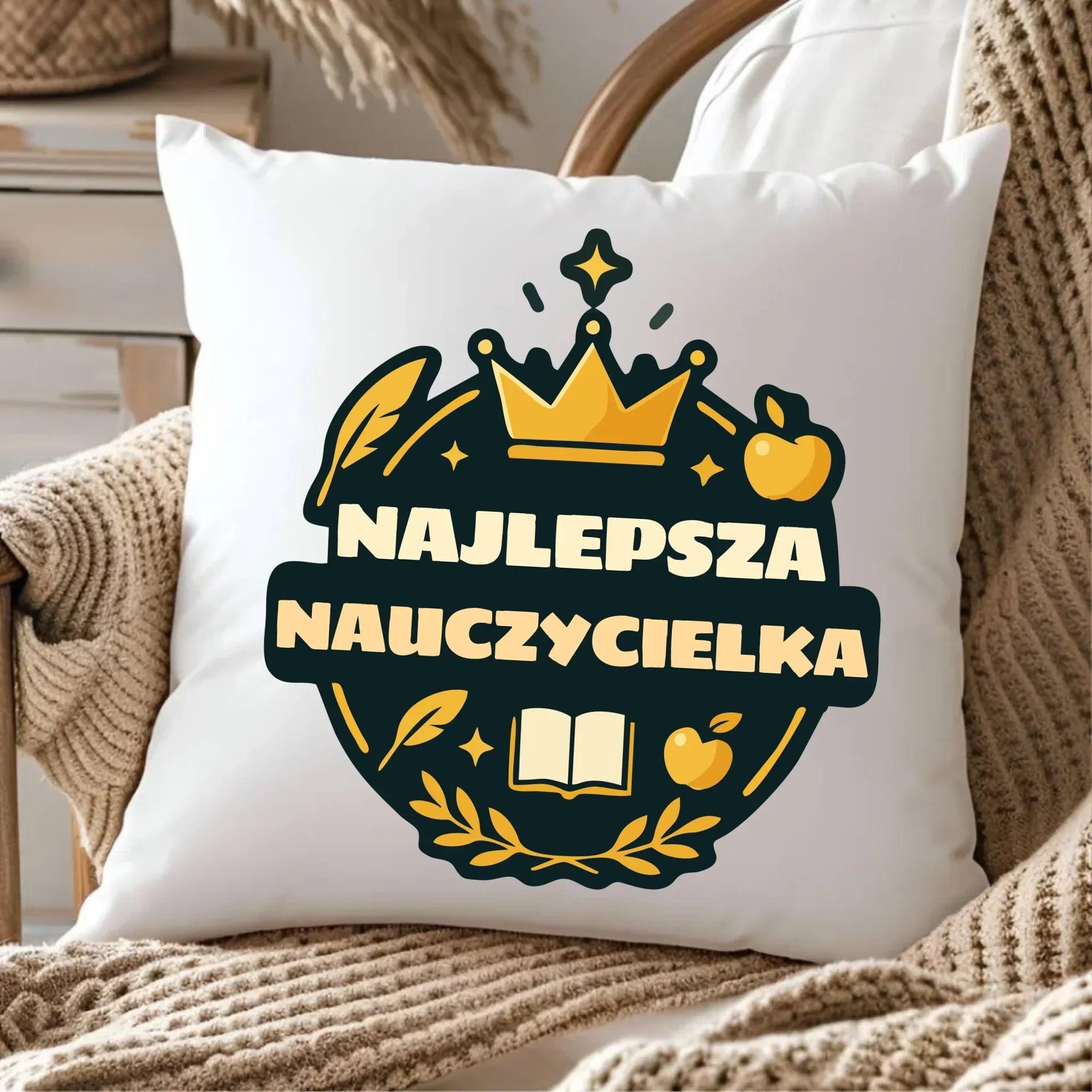 Najlepsza nauczycielka | Poduszka prezent dla nauczycielki N38 - StoryCups.pl