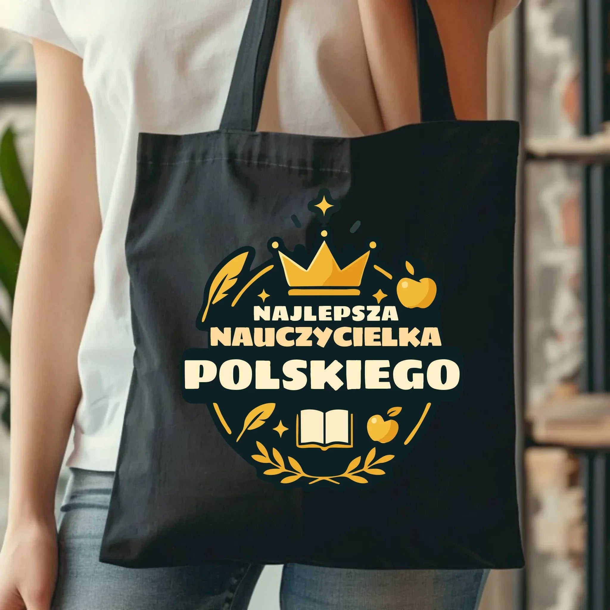 Najlepsza nauczycielka języka polskiego | Torba prezent dla polonistki N41 - StoryCups.pl