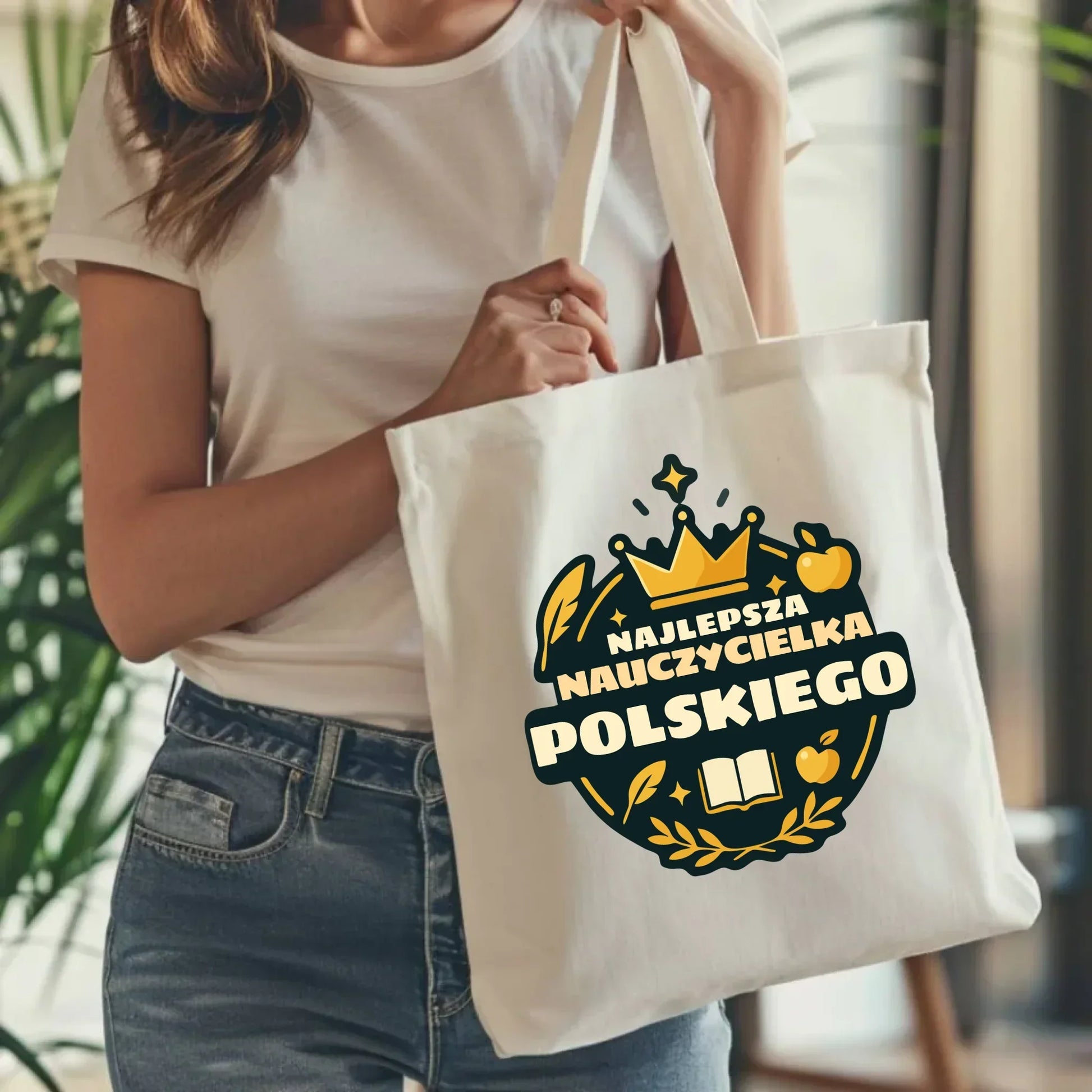 Najlepsza nauczycielka języka polskiego | Torba prezent dla polonistki N41 - StoryCups.pl