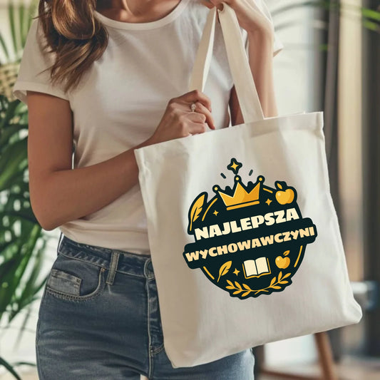 Bawełniana torba prezent dla nauczyciela NAUCZYCIEL WYCHOWAWCA PRZEDSZKOLANKA