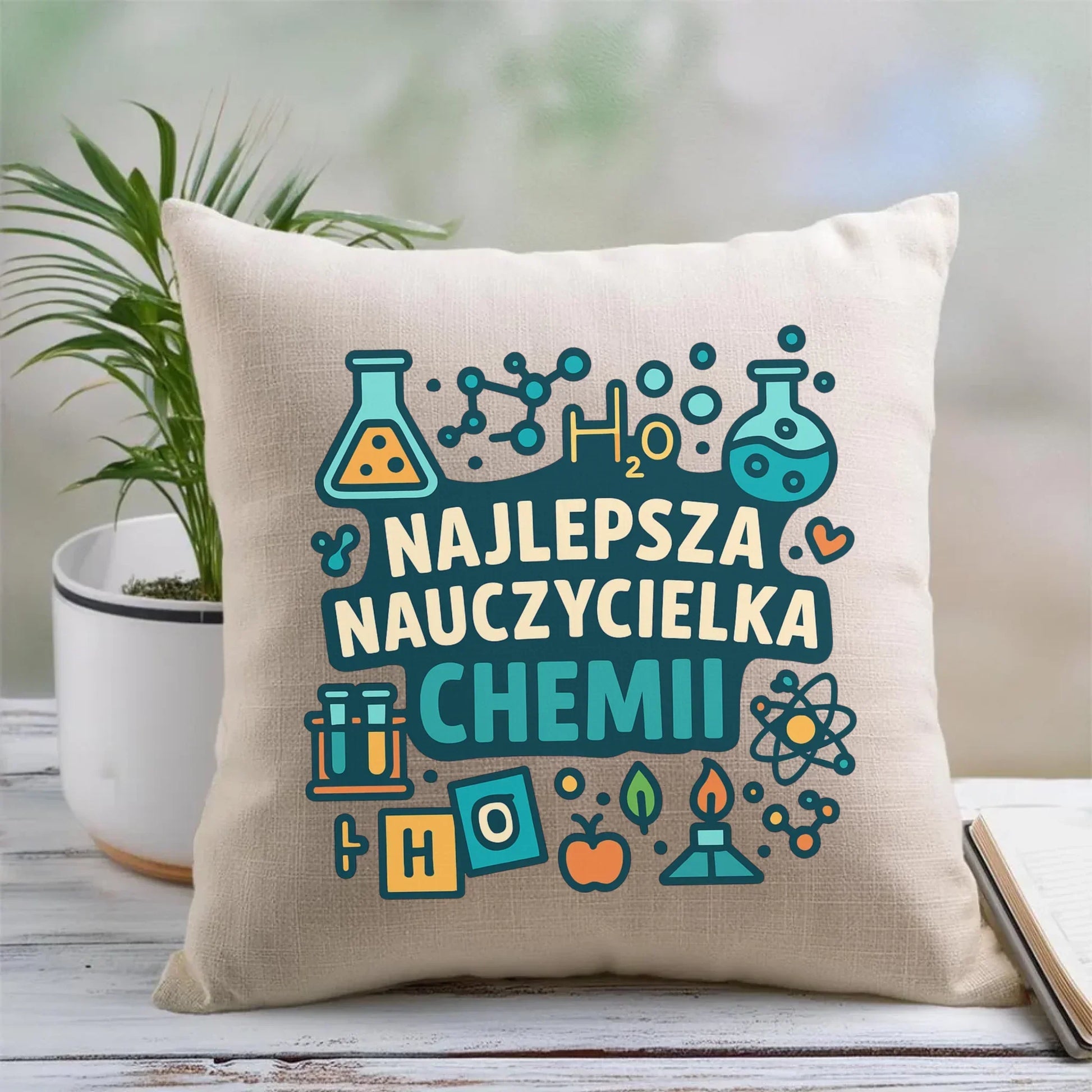 Najlepsza nauczycielka chemii | Poduszka prezent dla nauczycielki N44 - StoryCups.pl