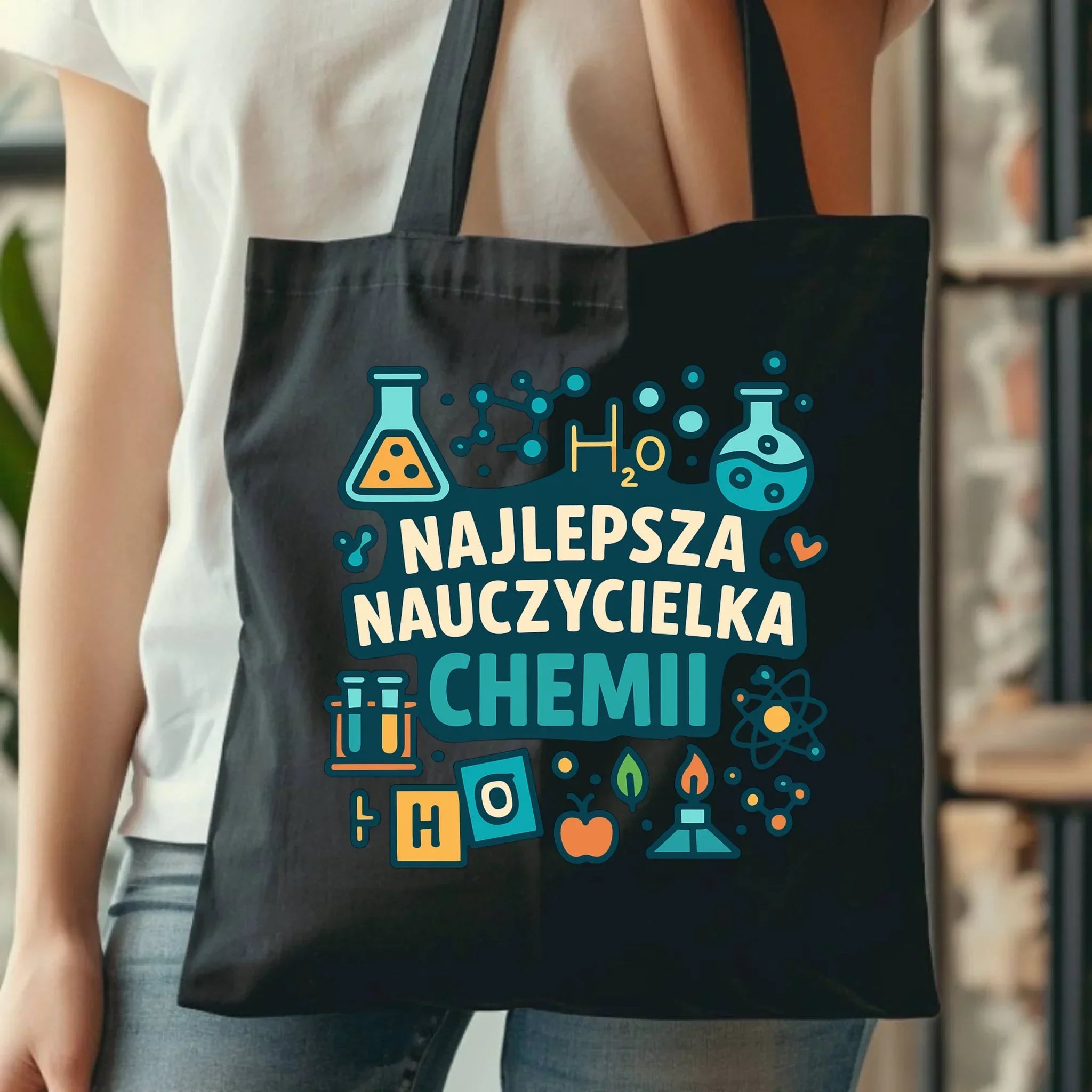 Najlepsza nauczycielka chemii | Torba prezent dla nauczycielki N44 - StoryCups.pl