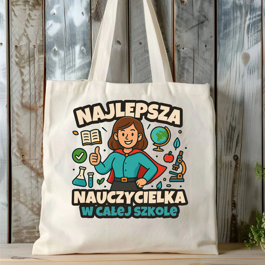 Bawełniana torba prezent dla nauczyciela NAUCZYCIEL WYCHOWAWCA PRZEDSZKOLANKA