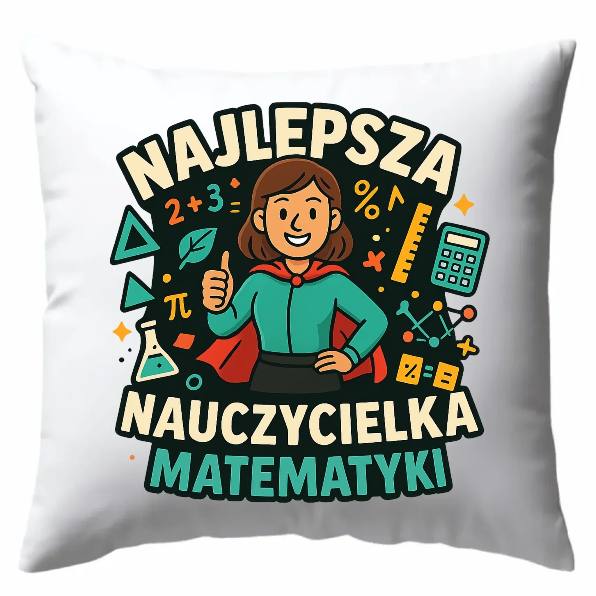 Najlepsza nauczycielka matematyki | Poduszka prezent nauczyciel N46 - StoryCups.pl