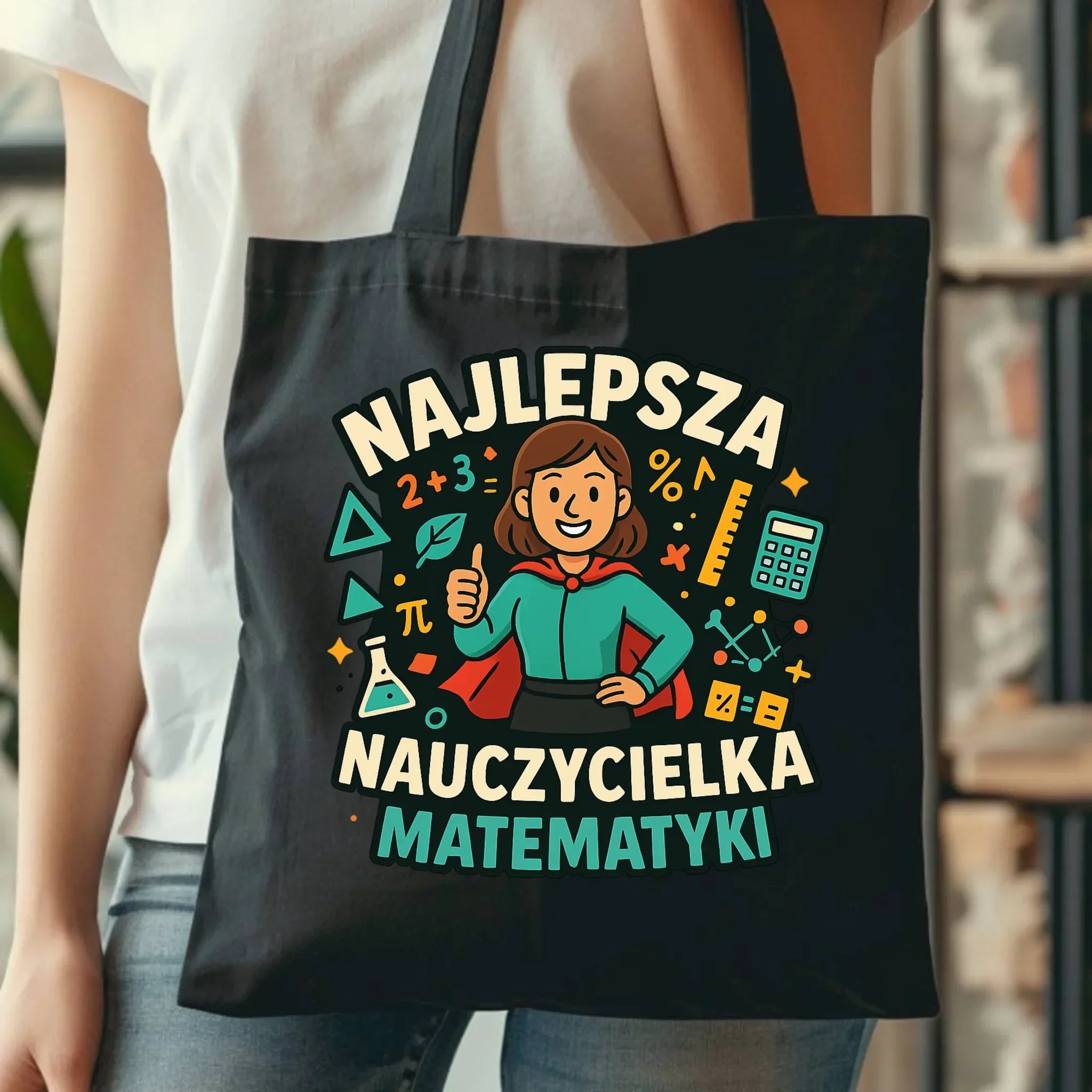 Najlepsza nauczycielka matematyki | Torba prezent dla nauczycielki N46 - StoryCups.pl