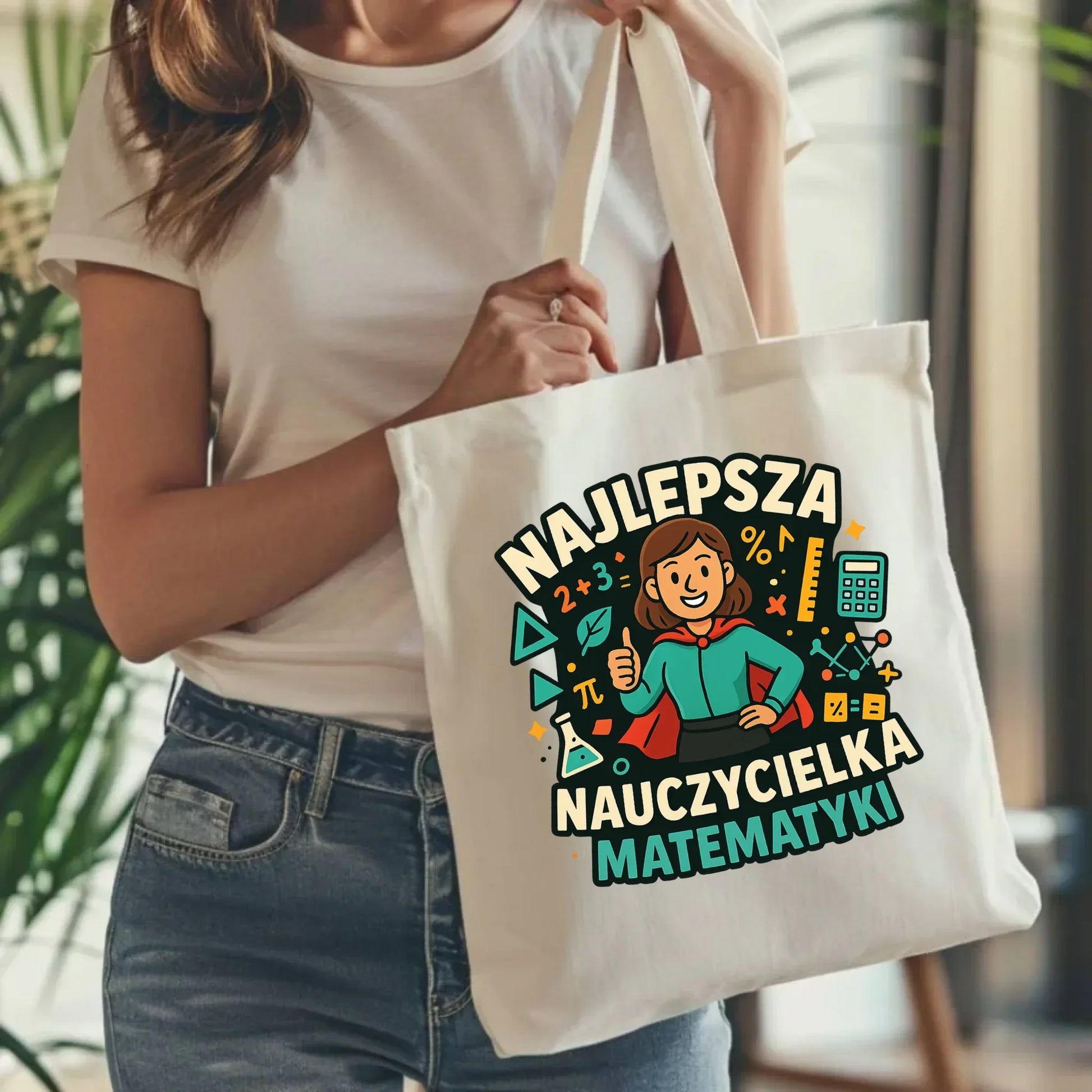 Najlepsza nauczycielka matematyki | Torba prezent dla nauczycielki N46 - StoryCups.pl